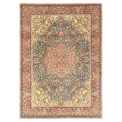 Alfombra Persa Khoi Pequeña Circa 1940 - Lana Azul Marfil Azul Marino Rosa 72940