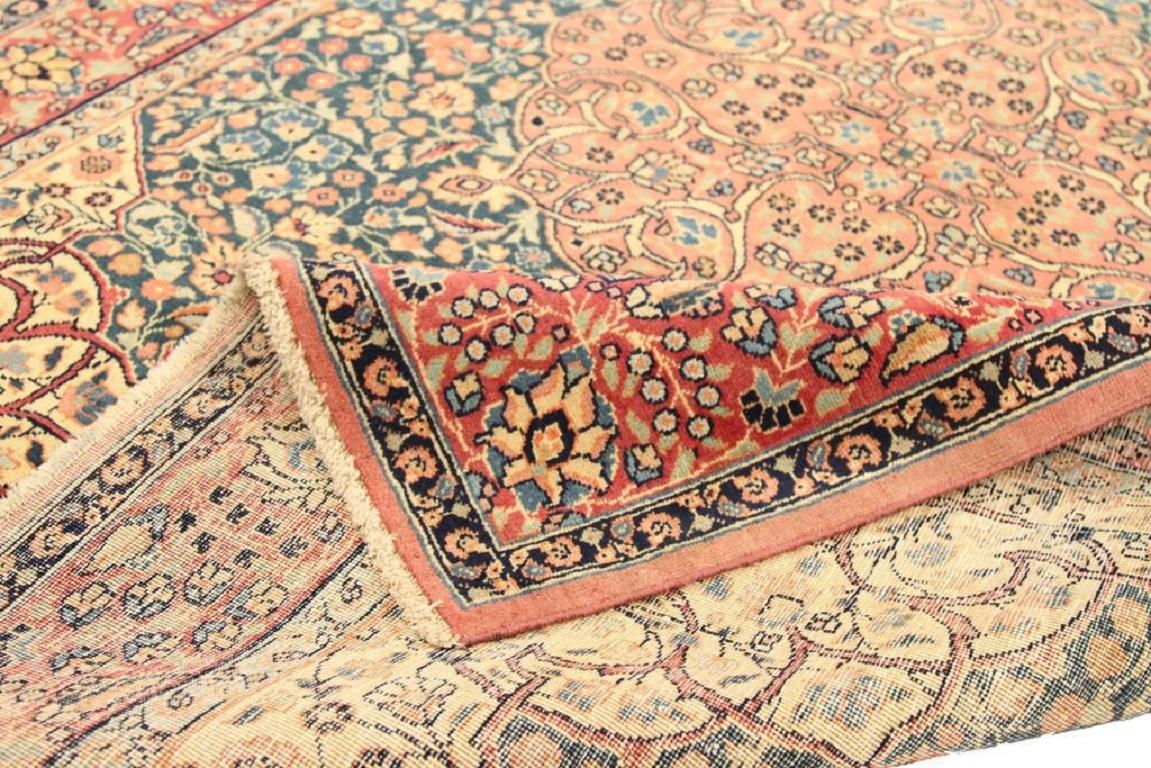 Persischer Khoi-Teppich aus Wolle in Elfenbein, Marineblau, Blau, Rosa, Rosa und Rot, um 1940, 72941 (Asiatisch) im Angebot