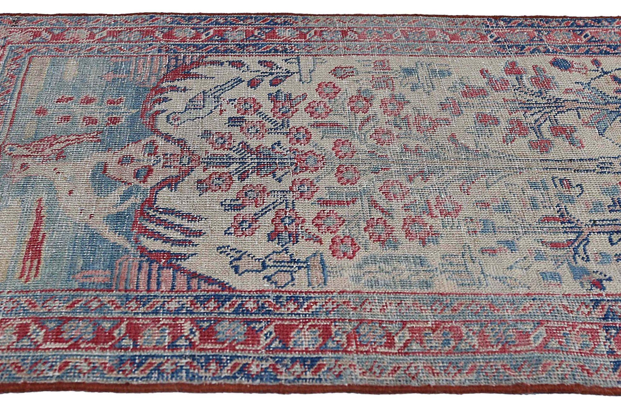 Persischer Khoi Small Teppich - Wolle Elfenbein Design - 97046 (20. Jahrhundert) im Angebot
