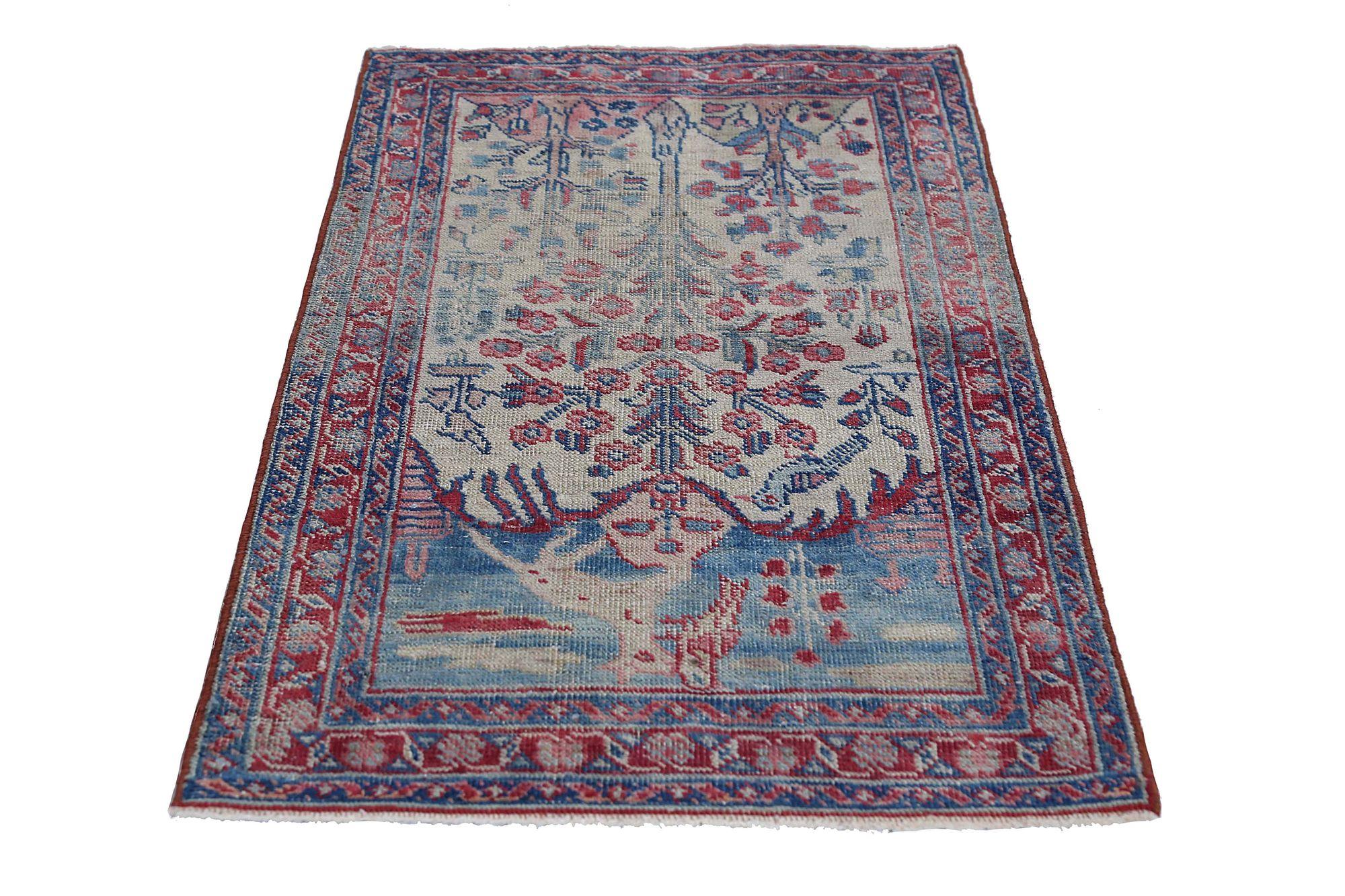 Persischer Khoi Small Teppich - Wolle Elfenbein Design - 97047 im Zustand „Hervorragend“ im Angebot in Dallas, TX