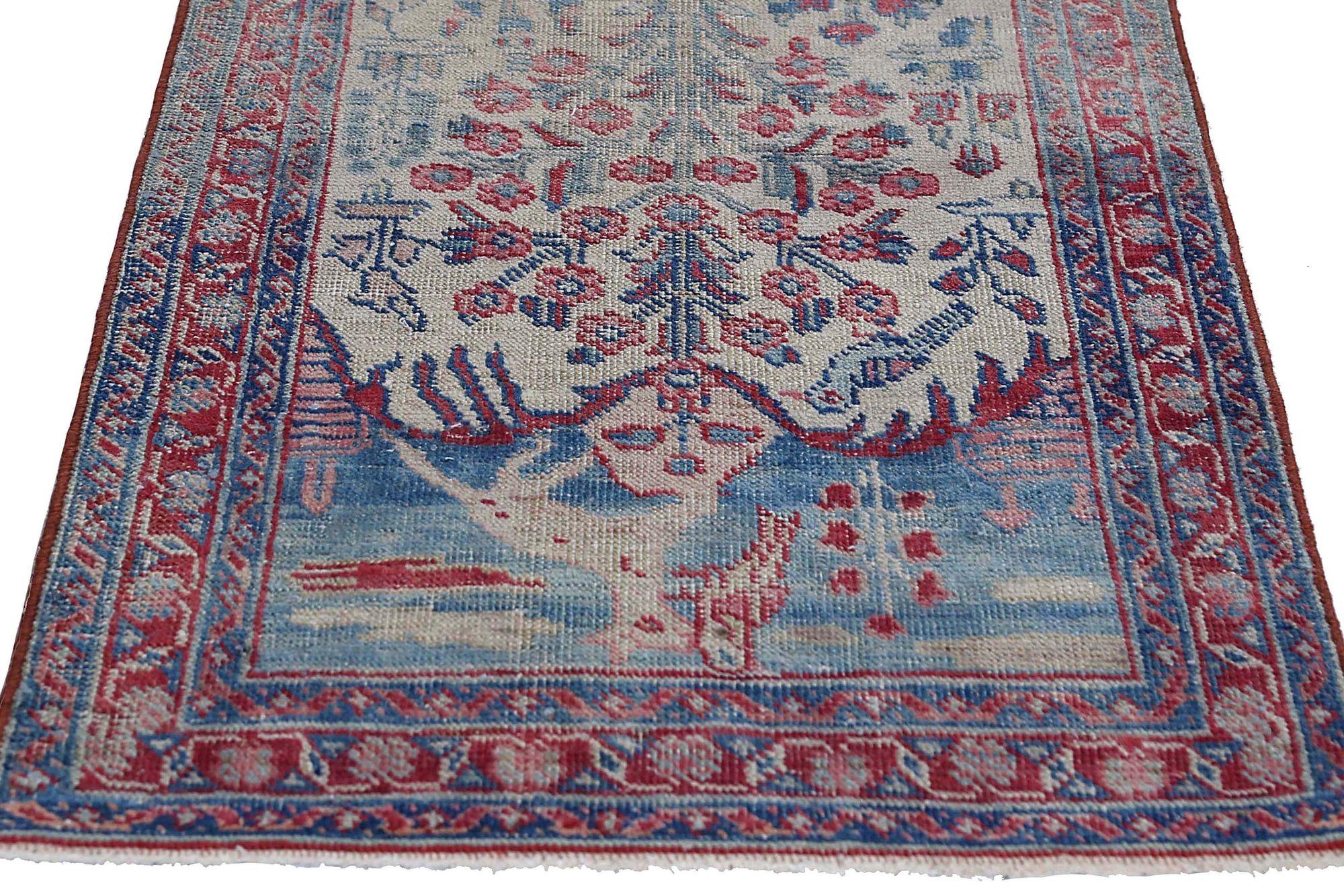 Persischer Khoi Small Teppich - Wolle Elfenbein Design - 97047 (20. Jahrhundert) im Angebot