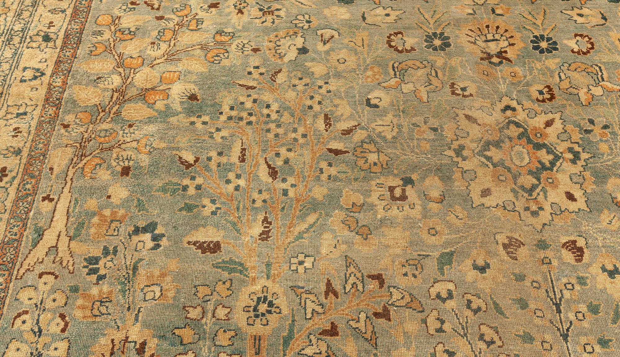 Early 20th Century Persian Khorassan Botanic Handmade Wool Carpet
Size: 9'10