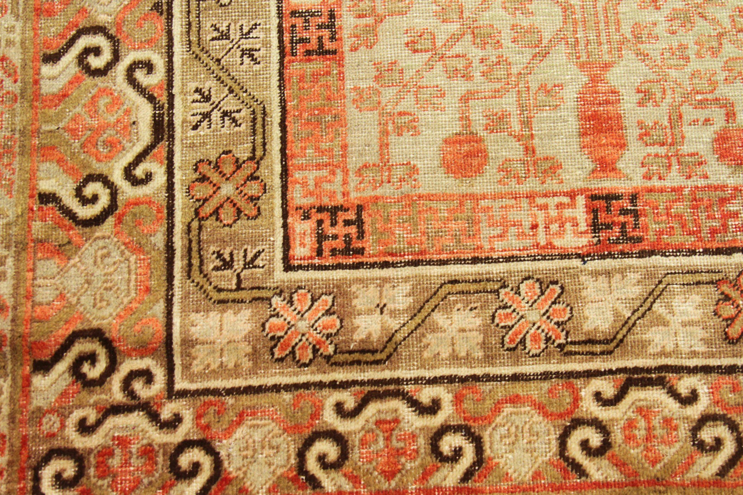 Alfombras Persas Khotan - Lana Diseño Rojo Marfil - 75590 en Excelente estado para la venta en Dallas, TX