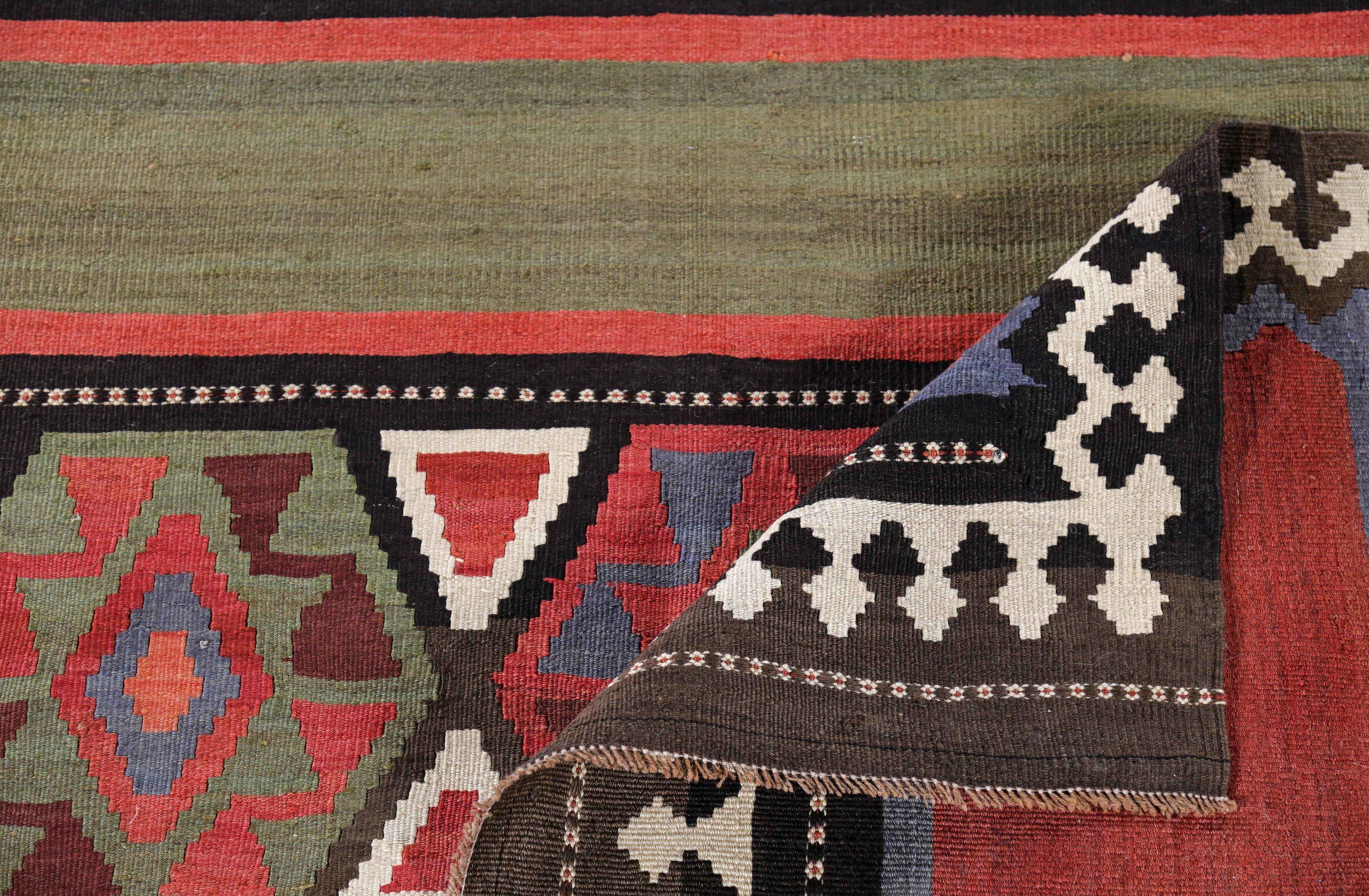 Alfombras Persas Kilim - Lana Azul Verde Rosa Rojo Diseño - 91521 siglo XX en venta