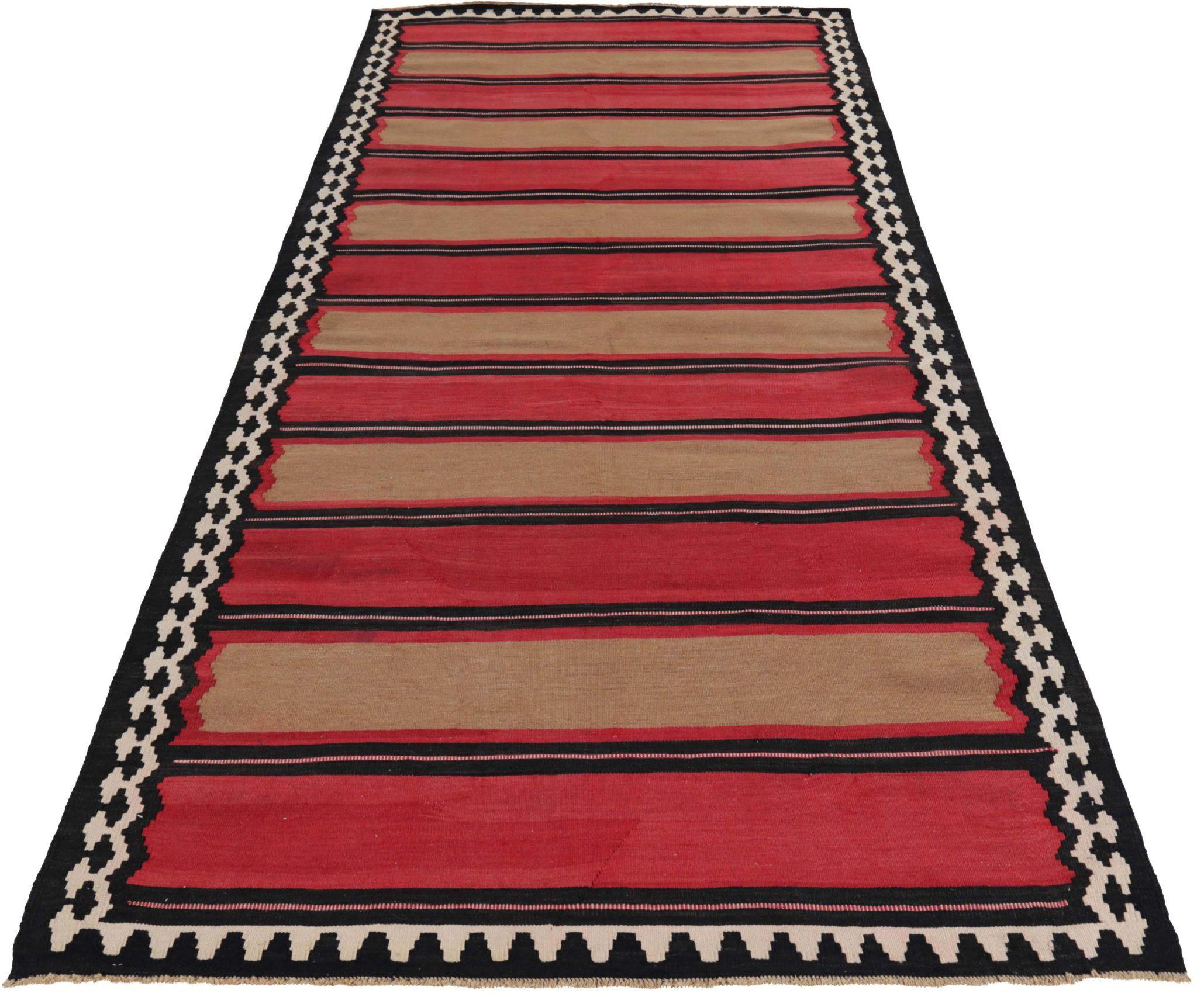 Discover the elegance of Persian Kilim featuring Area Rugs in Circa 1880. Designed with Wool and IvoryRedTaupe, this exclusive design is perfect for enhancing your space.