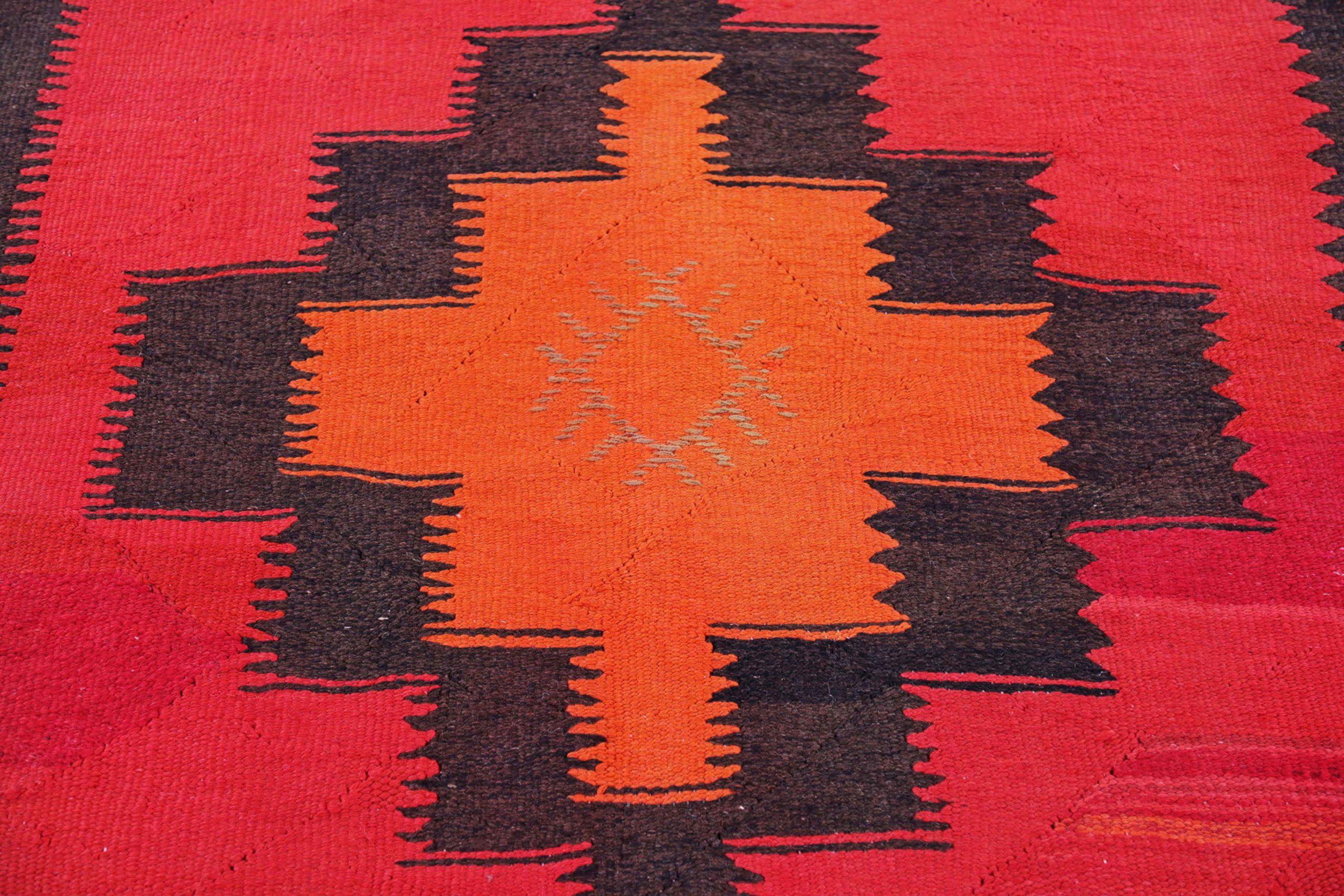 Persische Kelim-Teppiche um 1910 - Wolle Schwarz Orange Rot Design - 91453 (20. Jahrhundert) im Angebot
