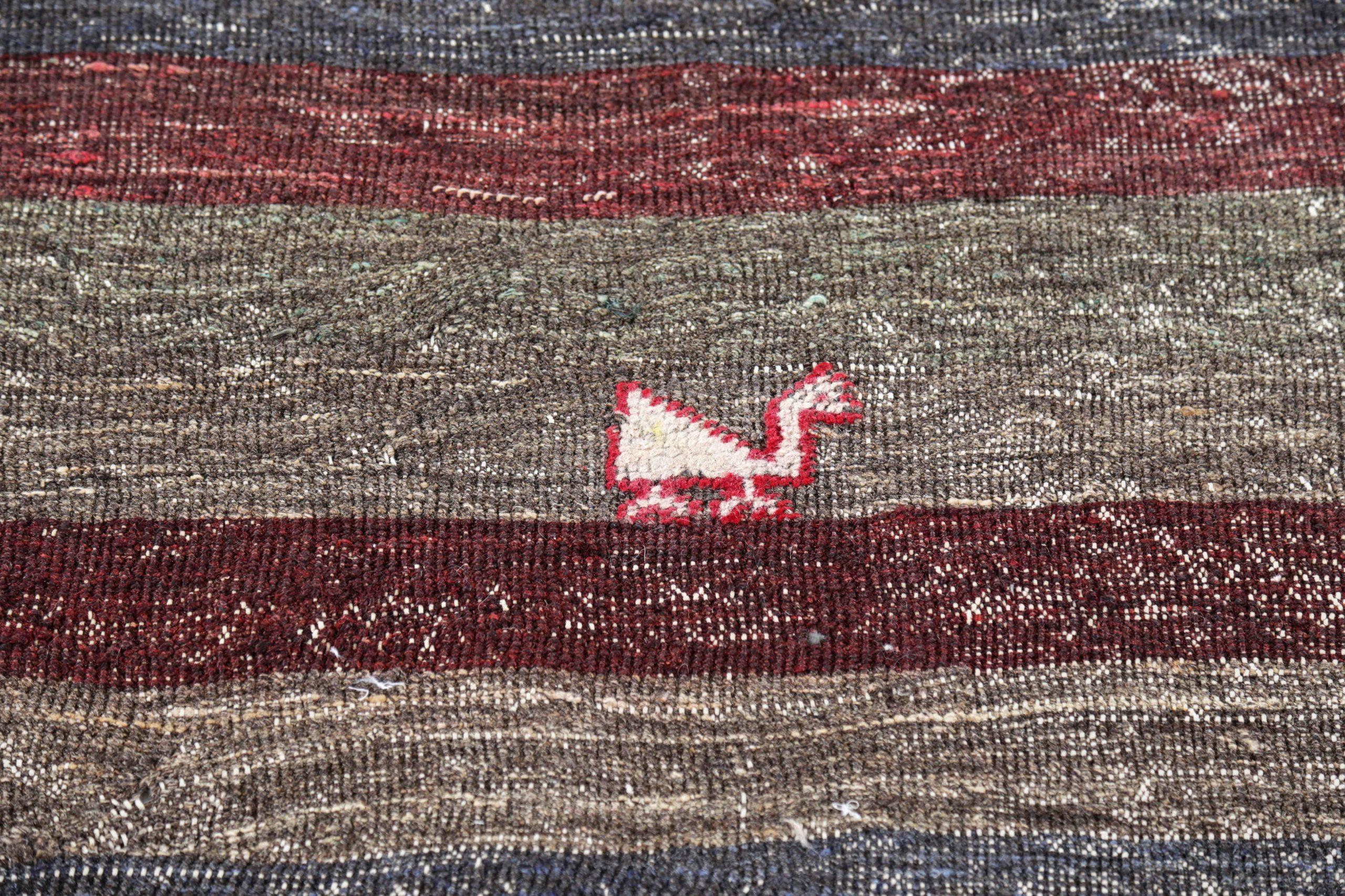 Persische Kilim Area Rugs CIRCA 1910 - Wolle Blau Braun Grau Rot Design - 91293 im Zustand „Hervorragend“ im Angebot in Dallas, TX