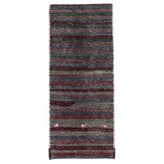 Rug & Kilim Persan Circa 1910 - Laine Bleu Brown Gray Red Design - 91293