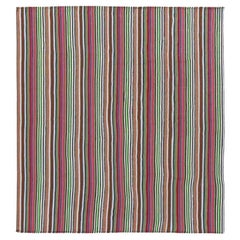 Persian Kilim Area Rugs Circa 1910 - Wool Blue Brown Green Ivory Pink - 91296