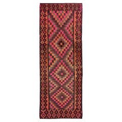 Persian Kilim Area Rugs Circa 1910 - Wool Blue Green Orange Pink Yellow - 91242