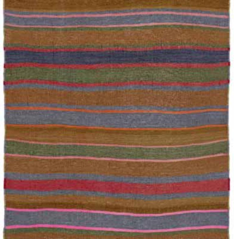 Persische Kelim-Teppiche um 1910 - Wolle Blau Grün Rosa Purpel Rot - 91469 (Asiatisch) im Angebot