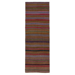 Persische Kelim-Teppiche um 1910 - Wolle Blau Grün Rosa Purpel Rot - 91469