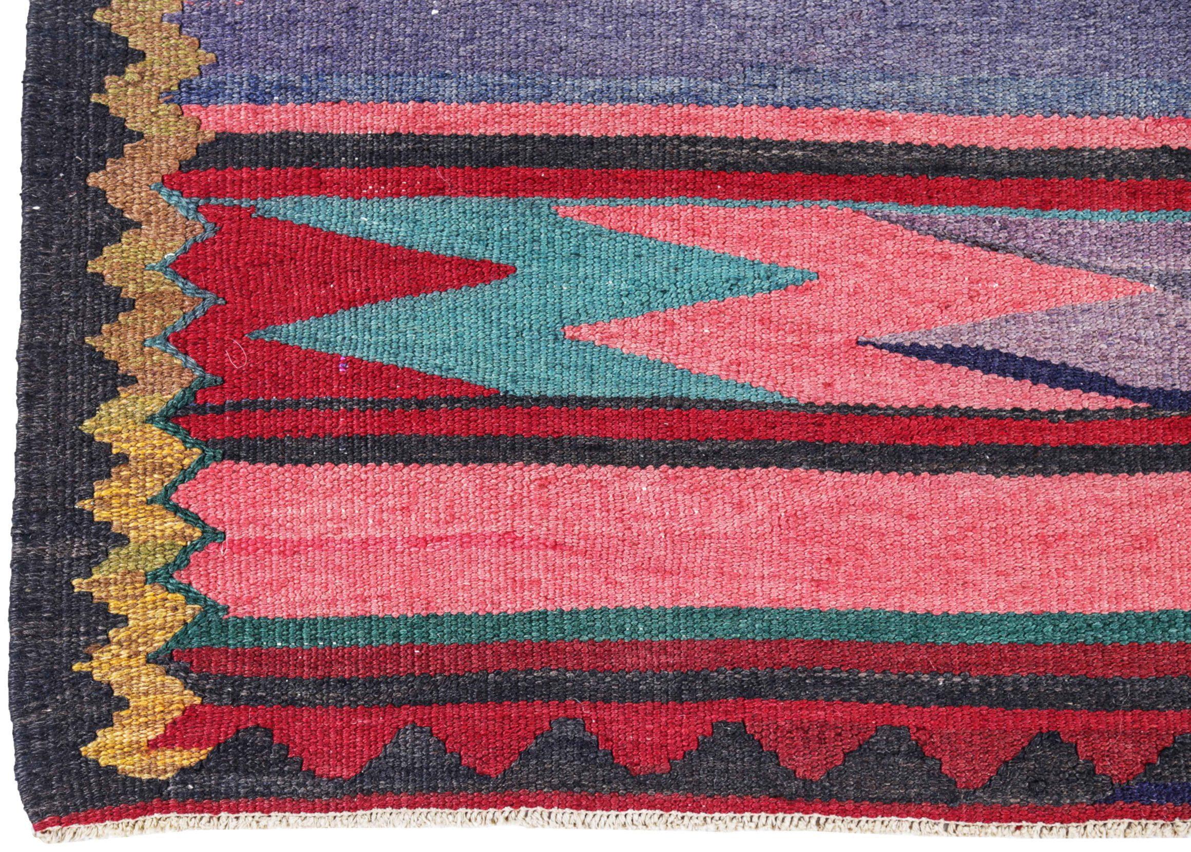 Persische Kelim-Teppiche um 1910 - Wolle Blau Grün Rosa Rot Design - 91118 (20. Jahrhundert) im Angebot