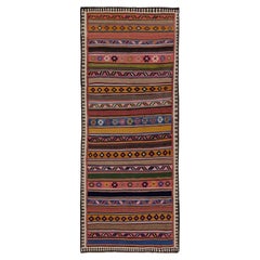 Persische Kilim Area Rugs CIRCA 1910 - Wolle Blau Grün Rosa Gelb Design - 91536