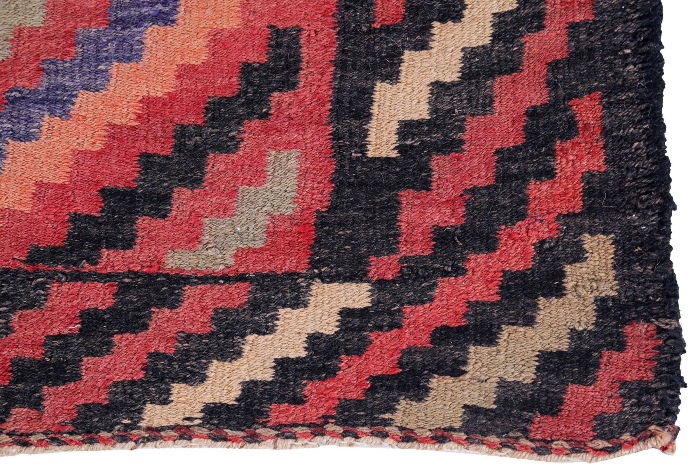 Persische Kelim-Teppiche um 1910 - Wolle Blau Elfenbein Rosa Design - 91454 im Zustand „Hervorragend“ im Angebot in Dallas, TX