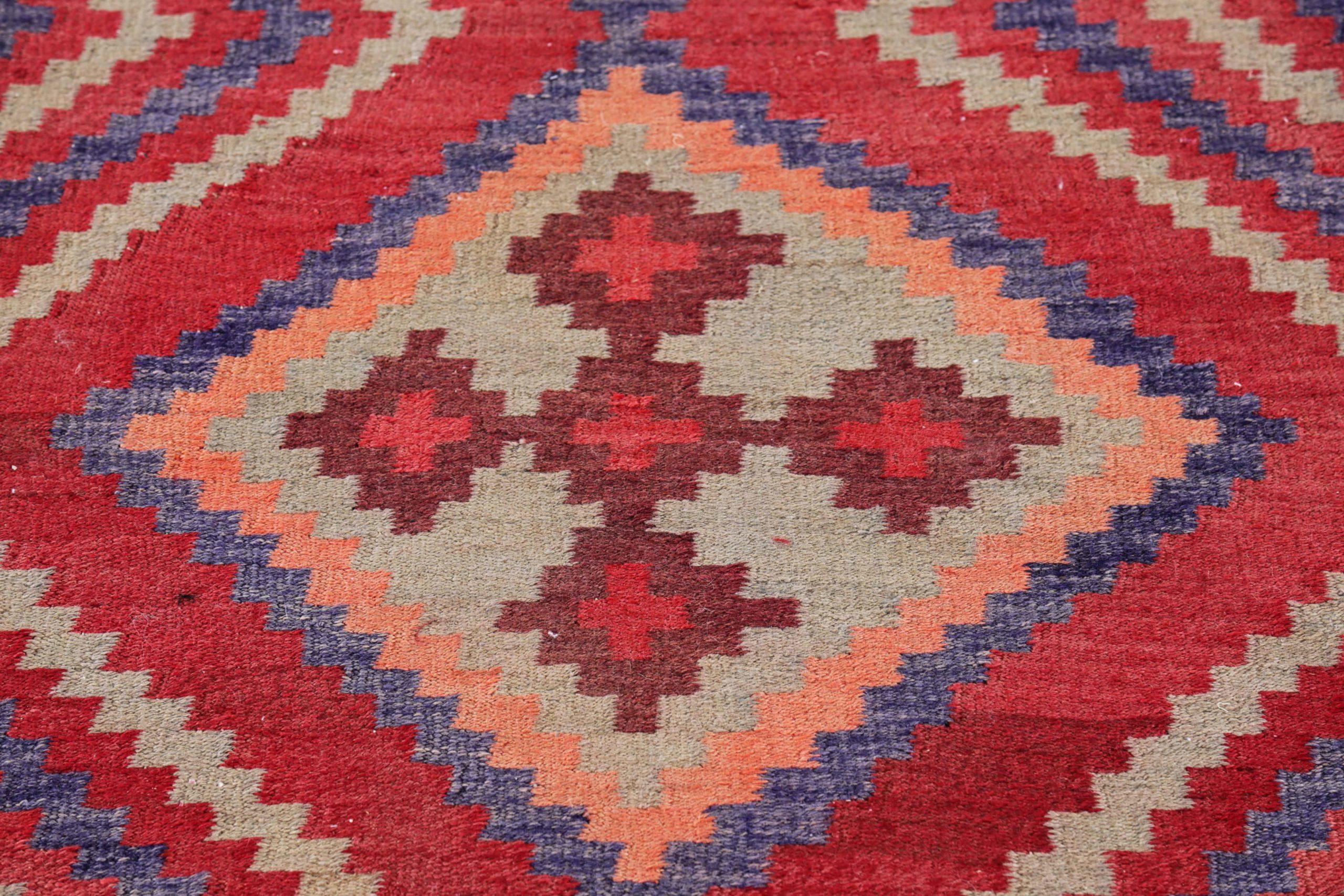 Persische Kelim-Teppiche um 1910 - Wolle Blau Elfenbein Rosa Design - 91454 (20. Jahrhundert) im Angebot