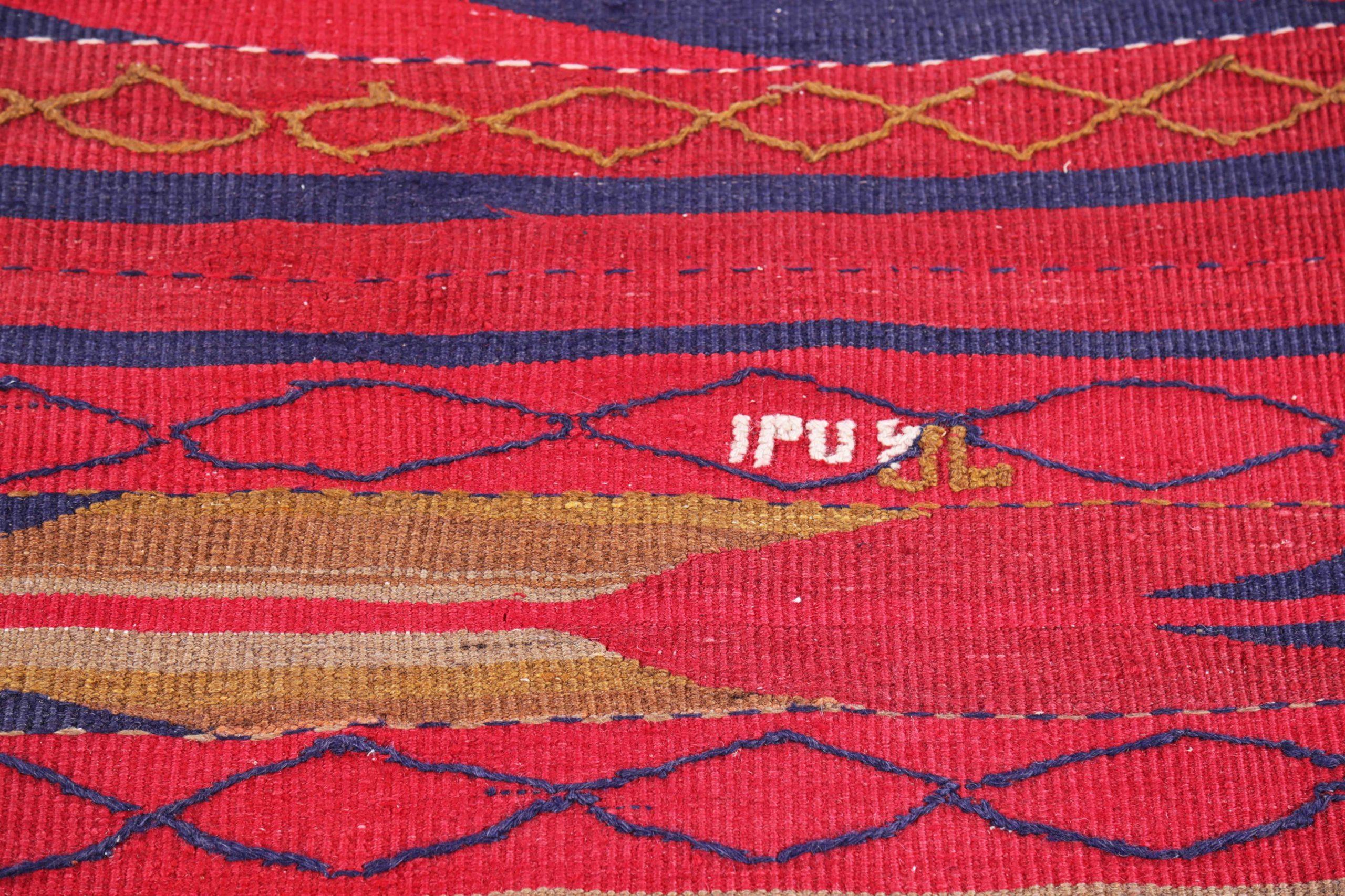 Persische Kelim-Teppiche um 1910 - Wolle Blau Elfenbein Rot Design - 91139 im Zustand „Hervorragend“ im Angebot in Dallas, TX