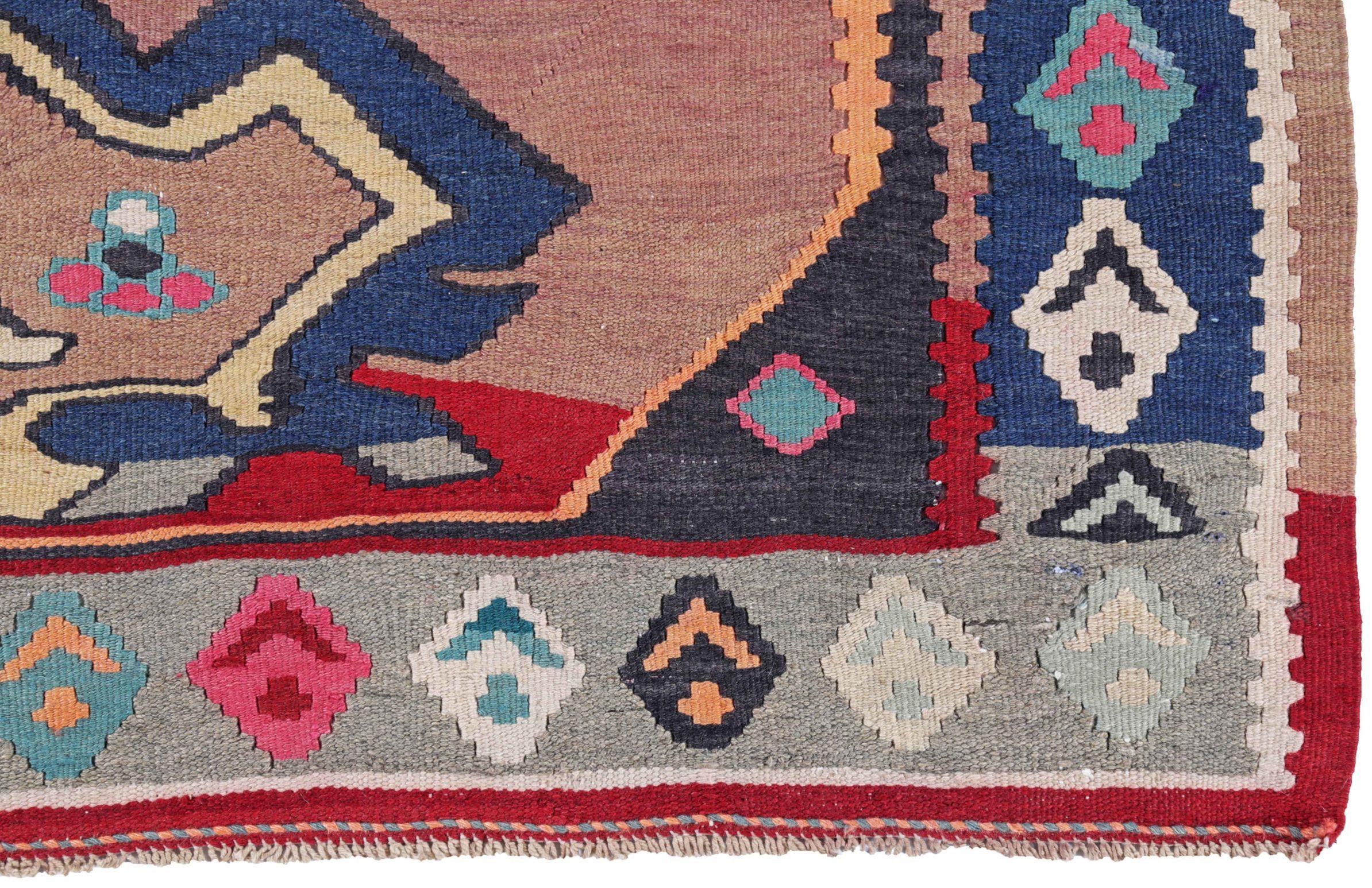 Persische Kelim-Teppiche um 1910 - Wolle Blau Marineblau Rot Design - 91111 (20. Jahrhundert) im Angebot