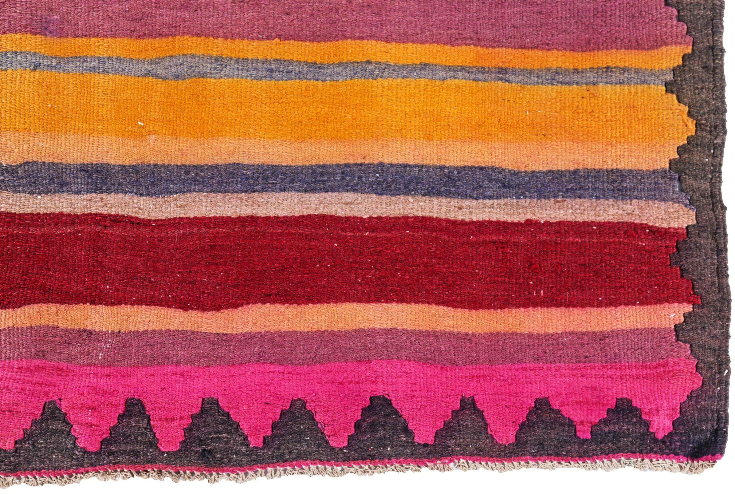Persische Kelim-Teppiche um 1910 - Wolle Blau Orange Rosa Rot Design - 91235 im Zustand „Hervorragend“ im Angebot in Dallas, TX