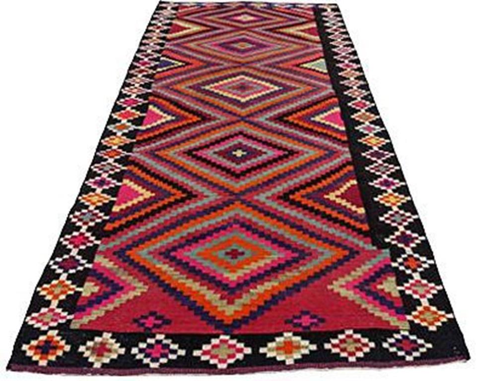 Discover the elegance of Persian Kilim featuring Area Rugs in Circa 1910. Designed with Wool and BlueOrangePinkRedYellow, this exclusive design is perfect for enhancing your space.