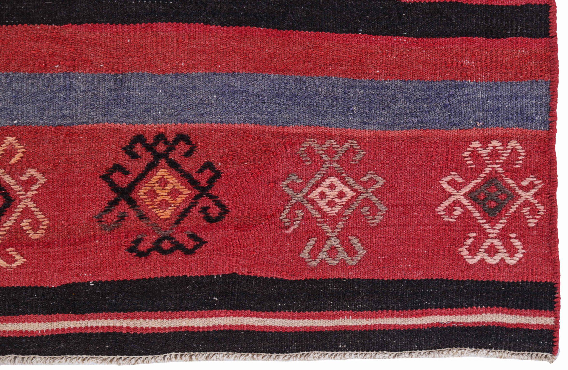 20ième siècle Tapis persans Kilim datant d'environ 1910 - Design en laine bleu orange rouge jaune - 91160 en vente
