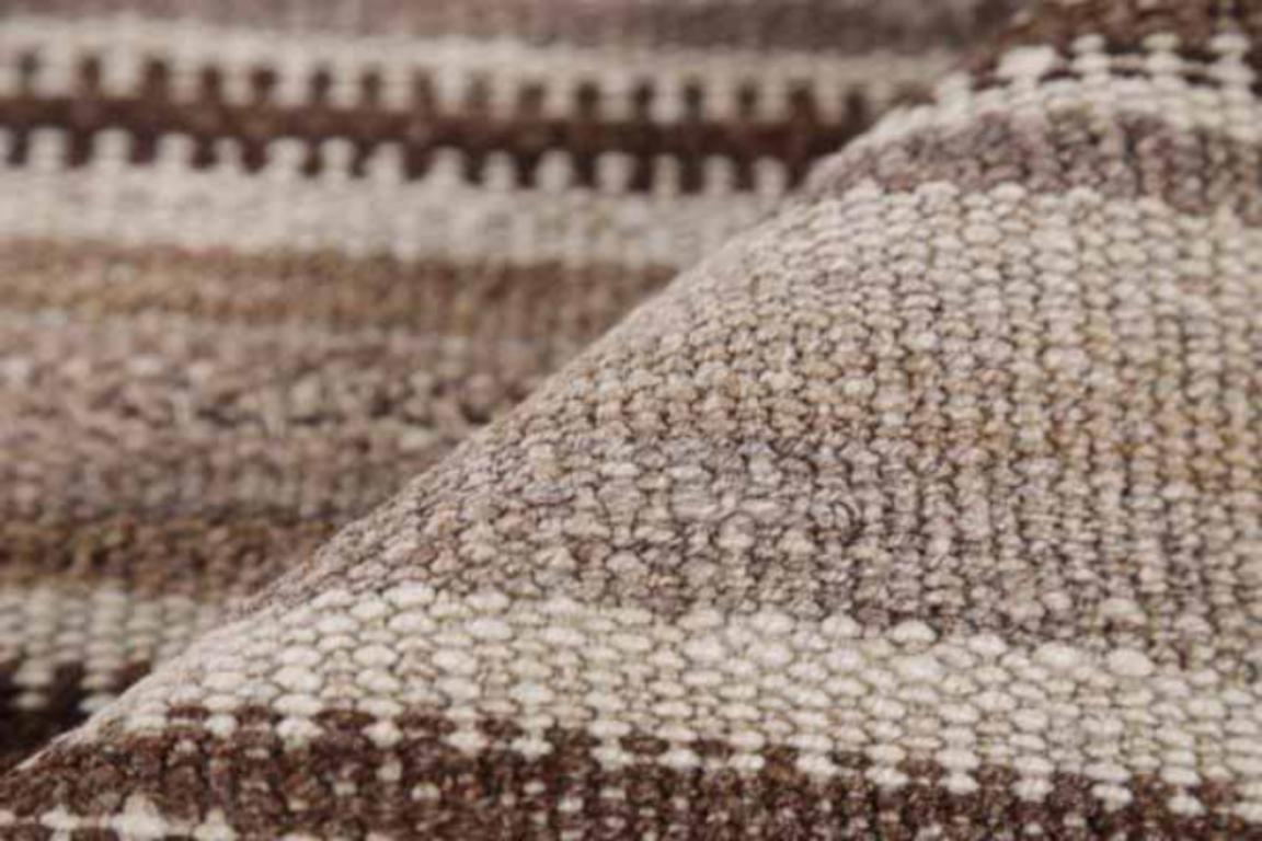 20th Century Persian Kilim Area Rugs Circa 1910 - Wool Brown Ivory Design - 91298 For Sale