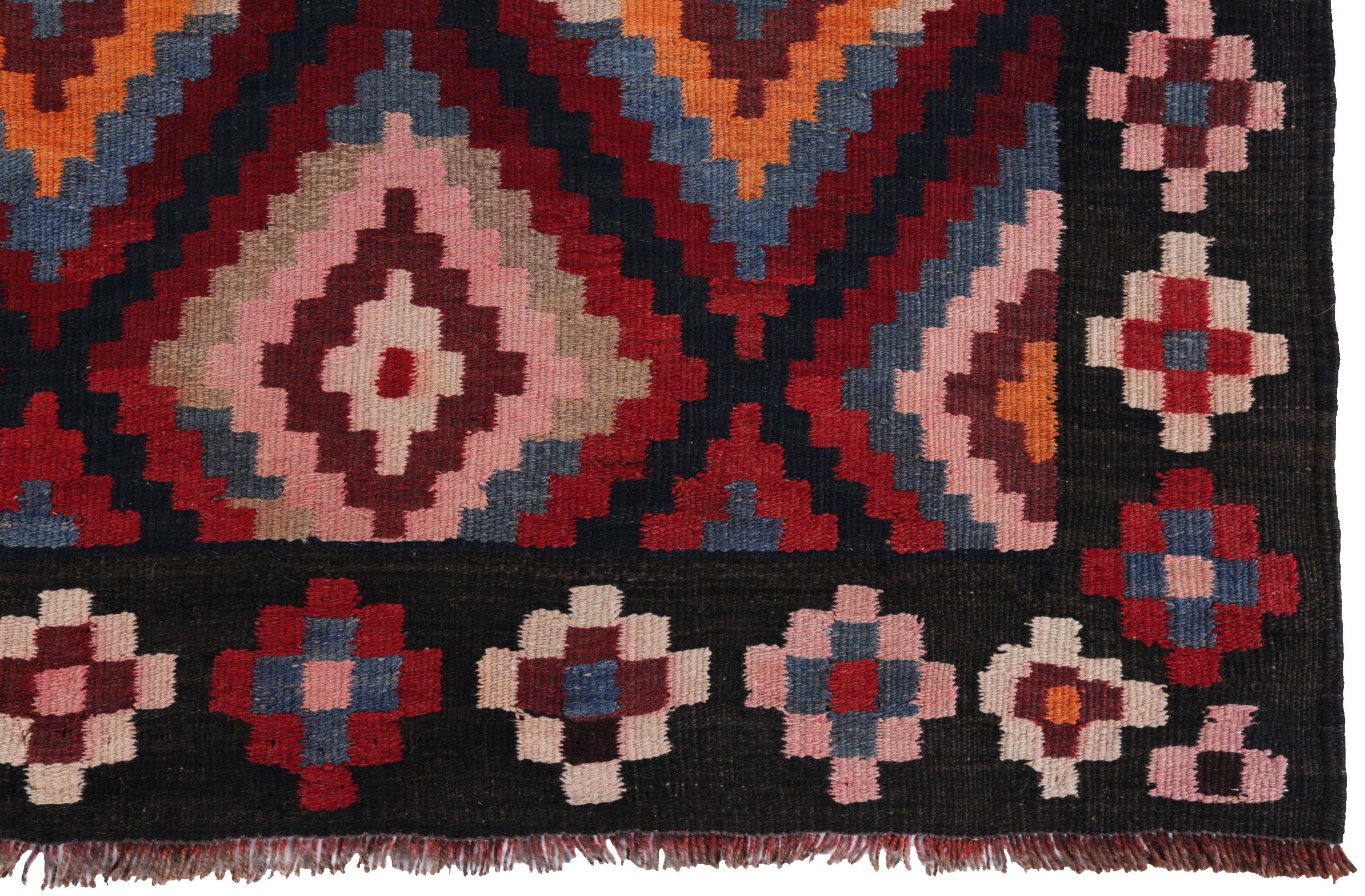 Tappeti persiani Kilim del 1910 - Lana Marrone Avorio Arancione - 89509 In condizioni ottime in vendita a Dallas, TX