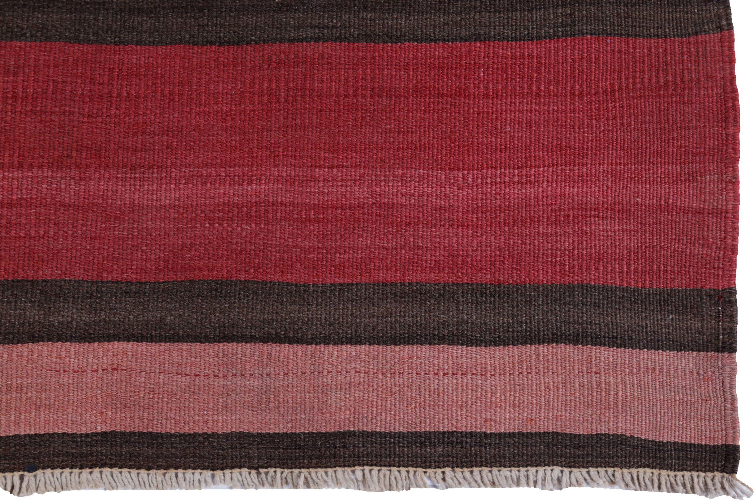 Rugs Kilim Persans Circa 1910 - Laine Brown Pink Red Design - 89477 Excellent état - En vente à Dallas, TX