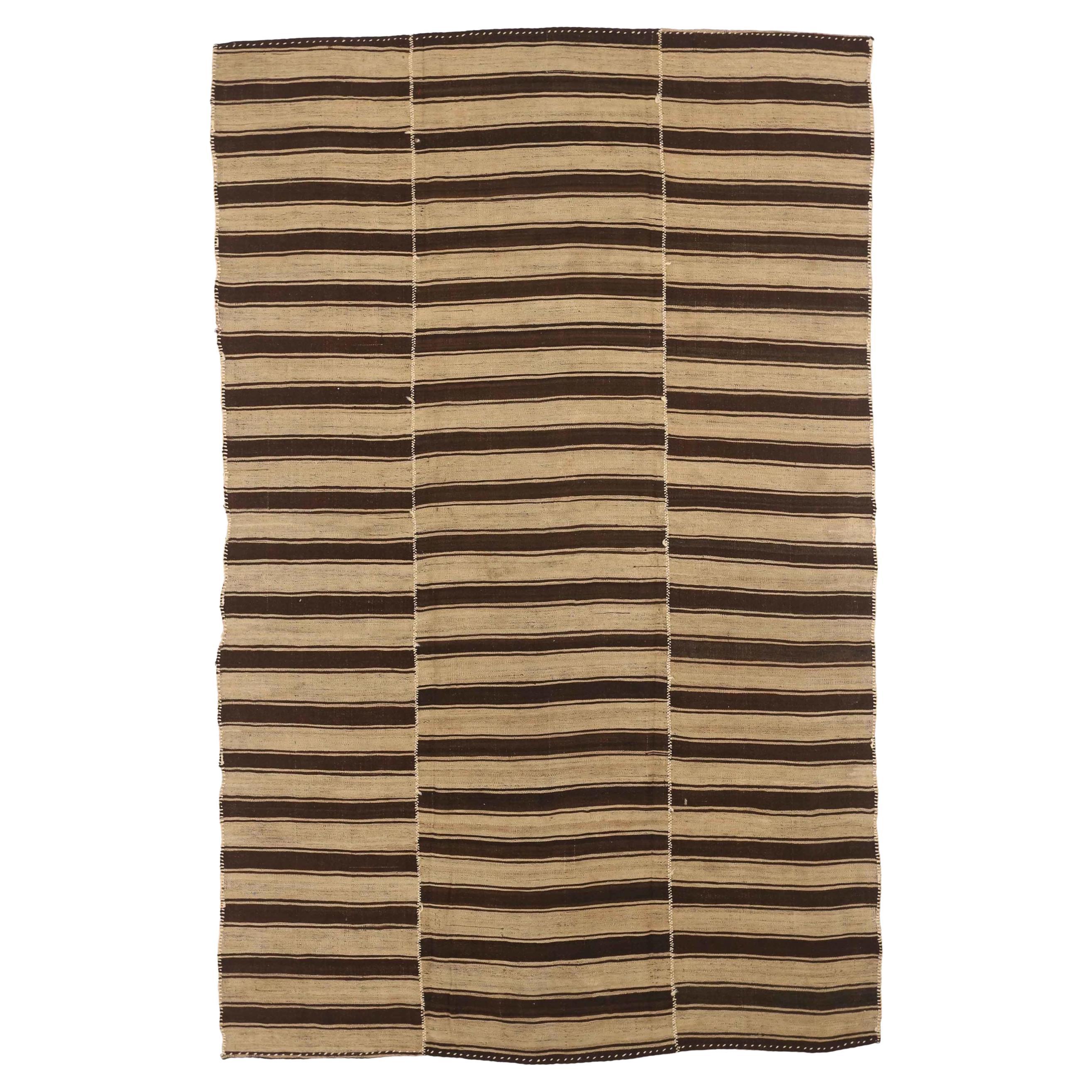 Persische Kilim Teppiche CIRCA 1910 - Wolle Braun Elfenbein 74165