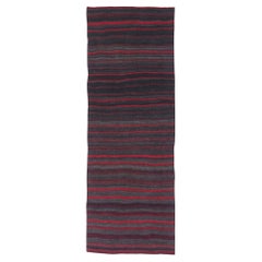 Tapis persans Kilim datant d'environ 1910 - Motif rouge gris laine - 91544