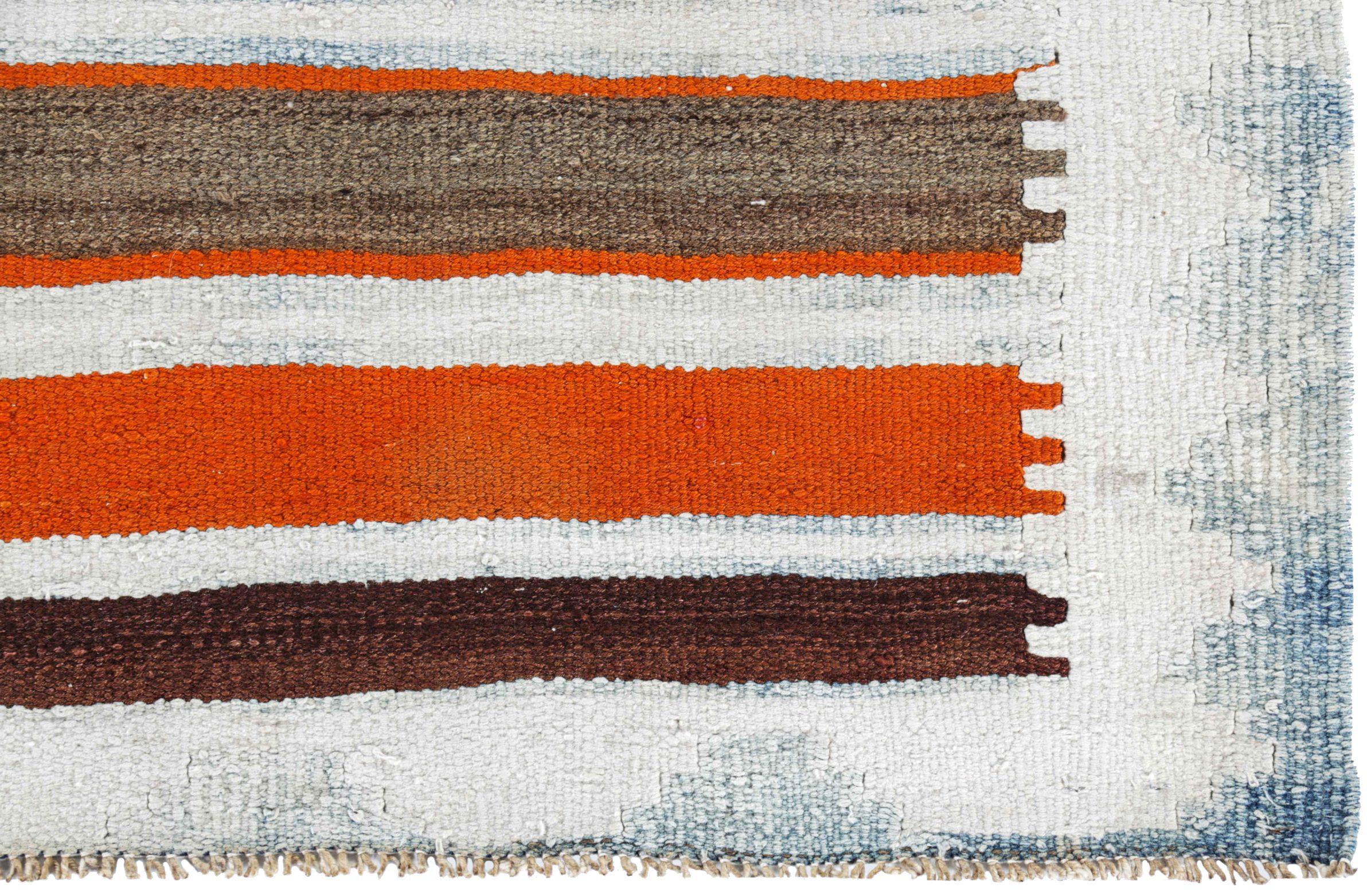 Persische Kelim-Teppiche um 1910 - Wolle Grün Elfenbein Orange Rot Design - 91227 (20. Jahrhundert) im Angebot