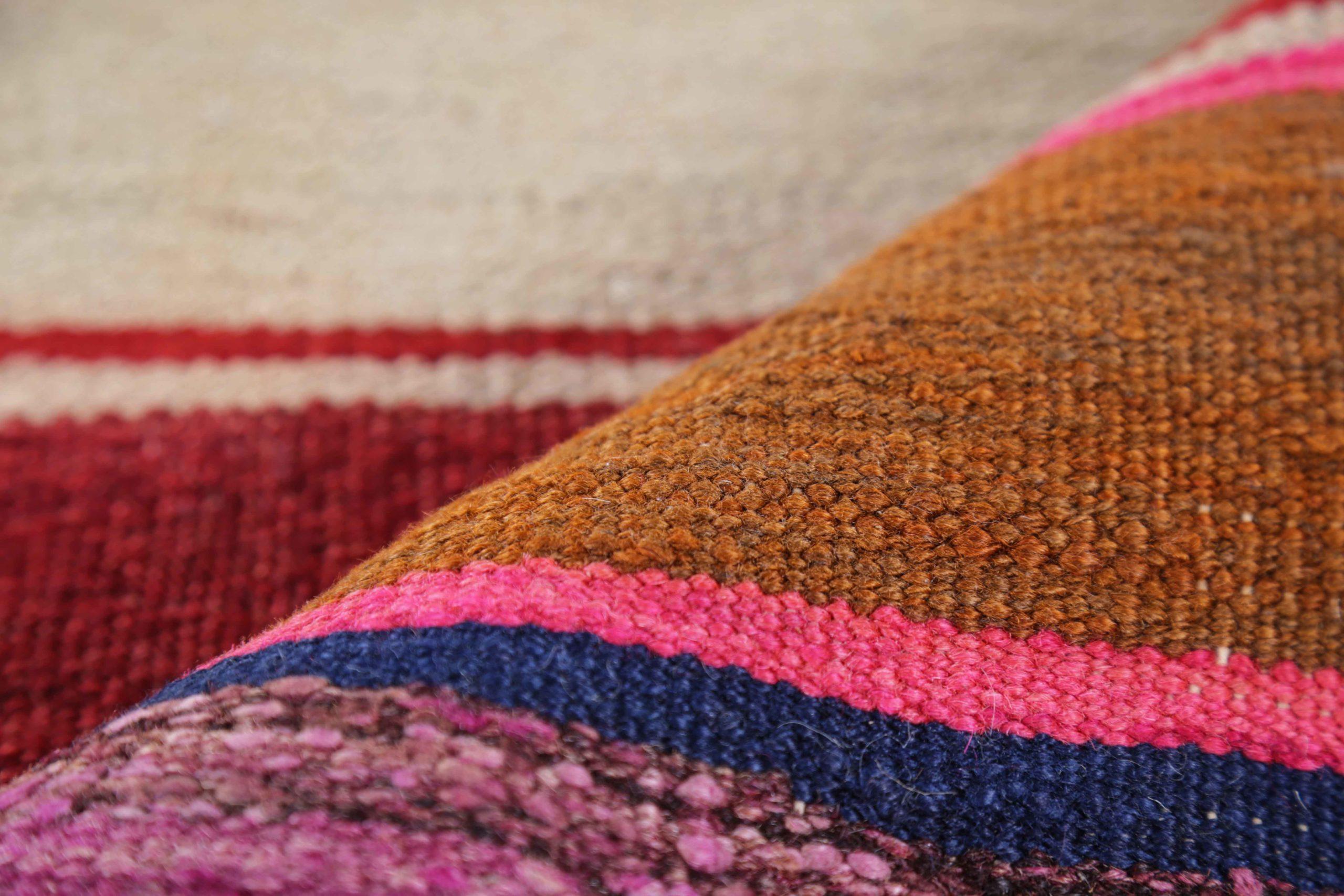 Persische Kelim-Teppiche um 1910 - Wolle Elfenbein Orange Rosa Rot Design - 91334 im Zustand „Hervorragend“ im Angebot in Dallas, TX