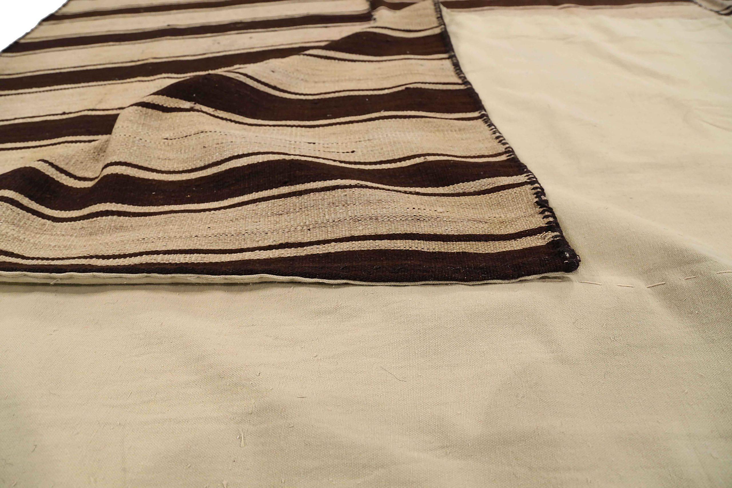 Alfombras Persas Kilim Circa 1940 - Lana Marrón Marfil 72715 en Excelente estado para la venta en Dallas, TX