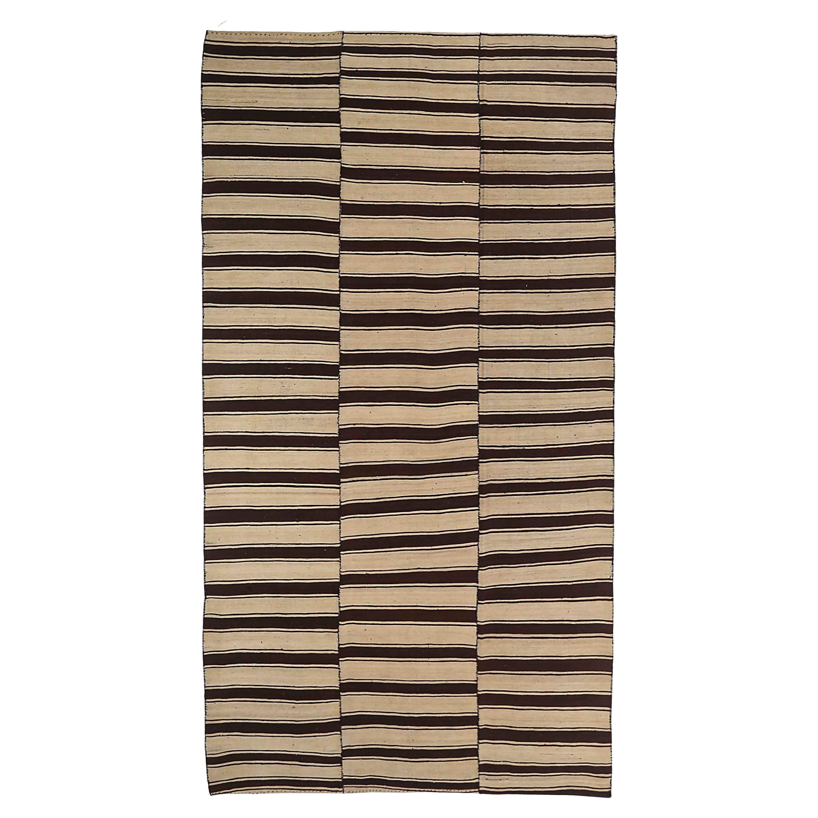 Persische Kilim Teppiche CIRCA 1940 - Wolle Braun Elfenbein 72715