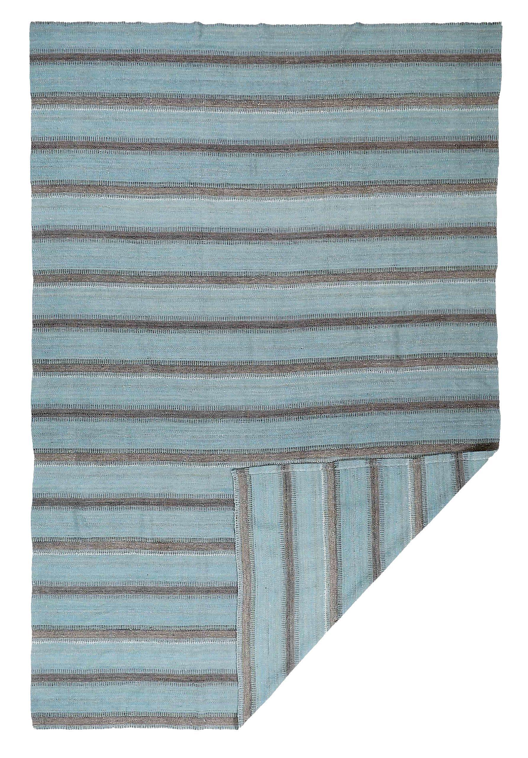 Asiatico Tappeto persiano Rug & Kilim Circa 1990 - Disegno in lana blu e marrone - 89062 in vendita