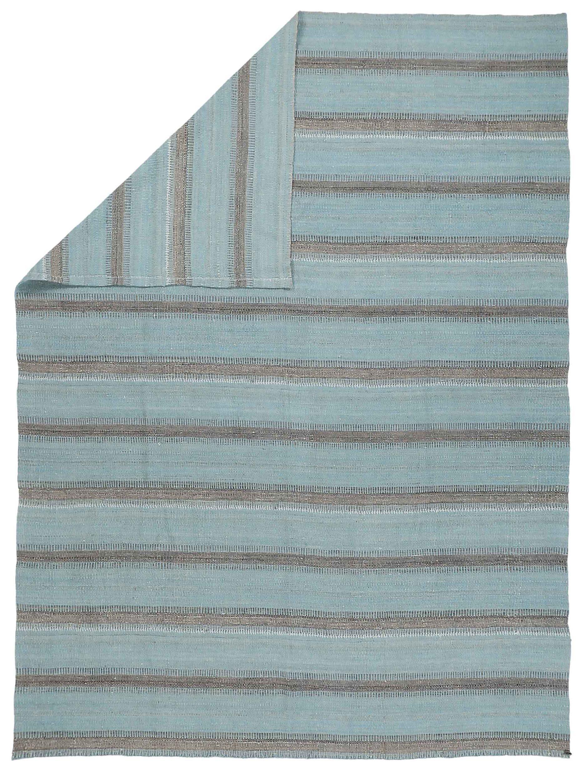 Asiatique Tapis Kilim Persan Circa 1990 - Laine Bleu Brown Design - 89066 en vente