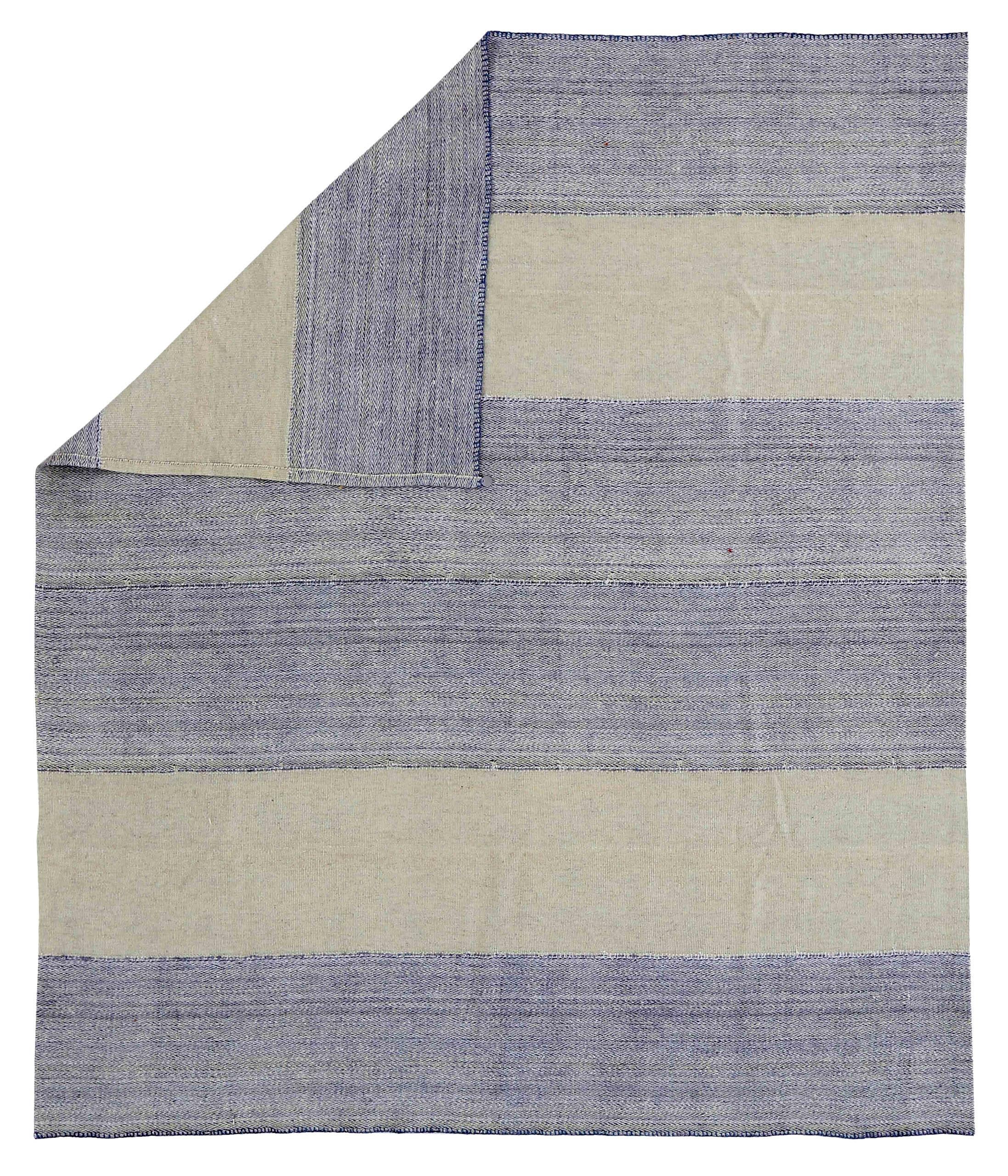 Persische Kelim-Teppiche Circa 1990 - Wolle Blau Elfenbein Design - 89030 (Asiatisch) im Angebot