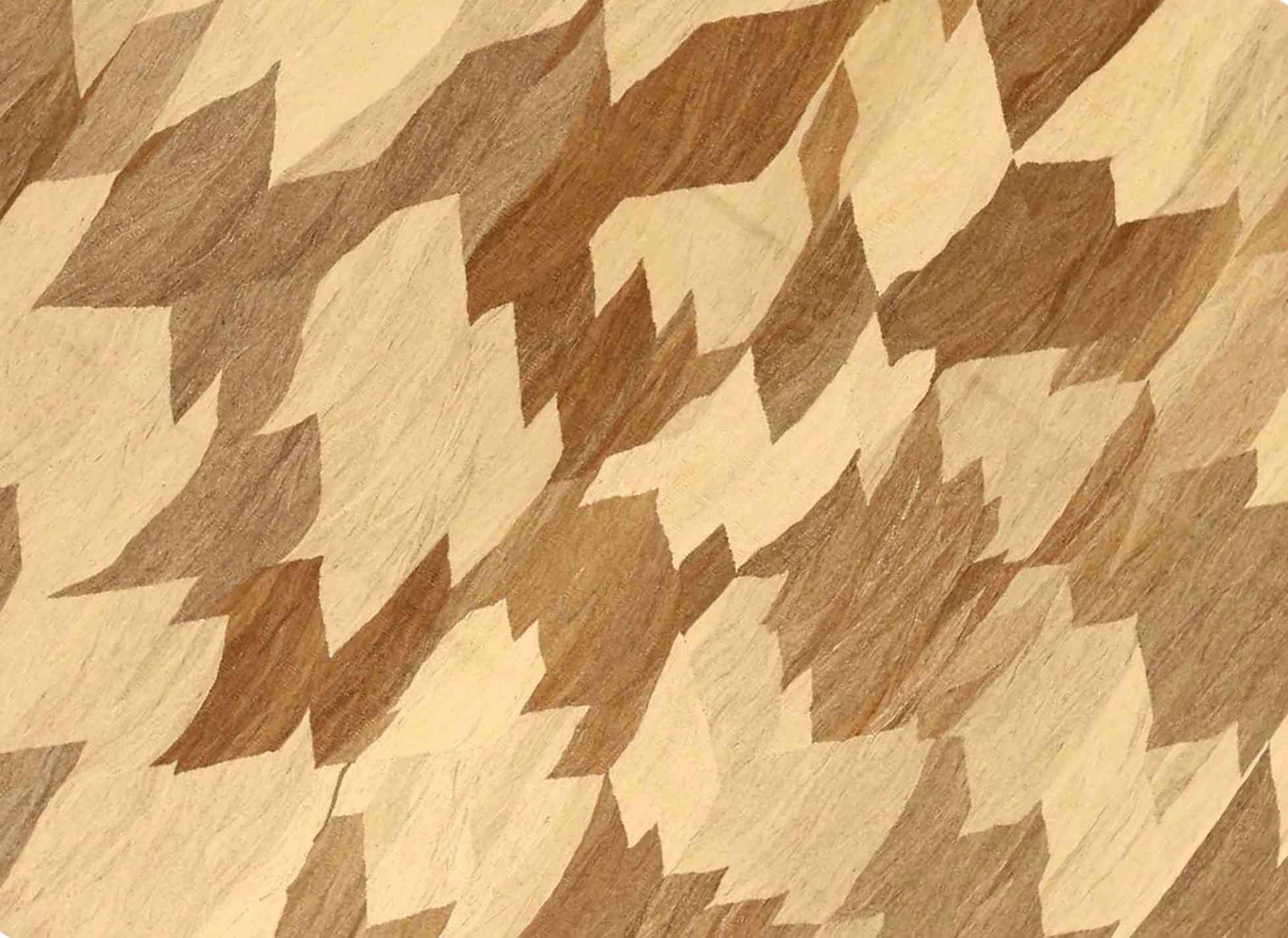 Asiatico Tappeti persiani Kilim Circa 1990 - Lana Marrone Avorio Taupe 73897 in vendita