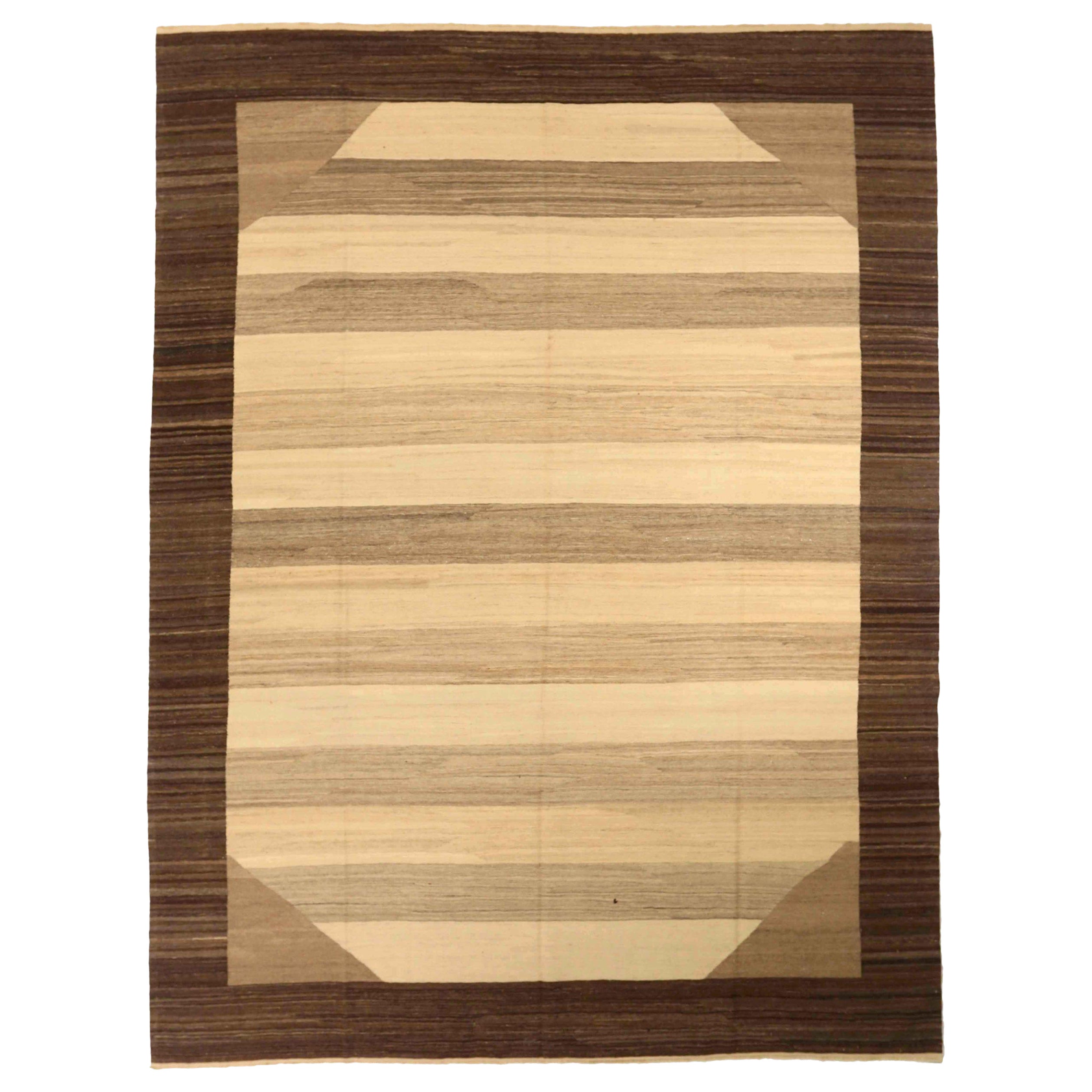 Tappeti persiani Kilim Circa 1990 - Lana Marrone Avorio Taupe 73905