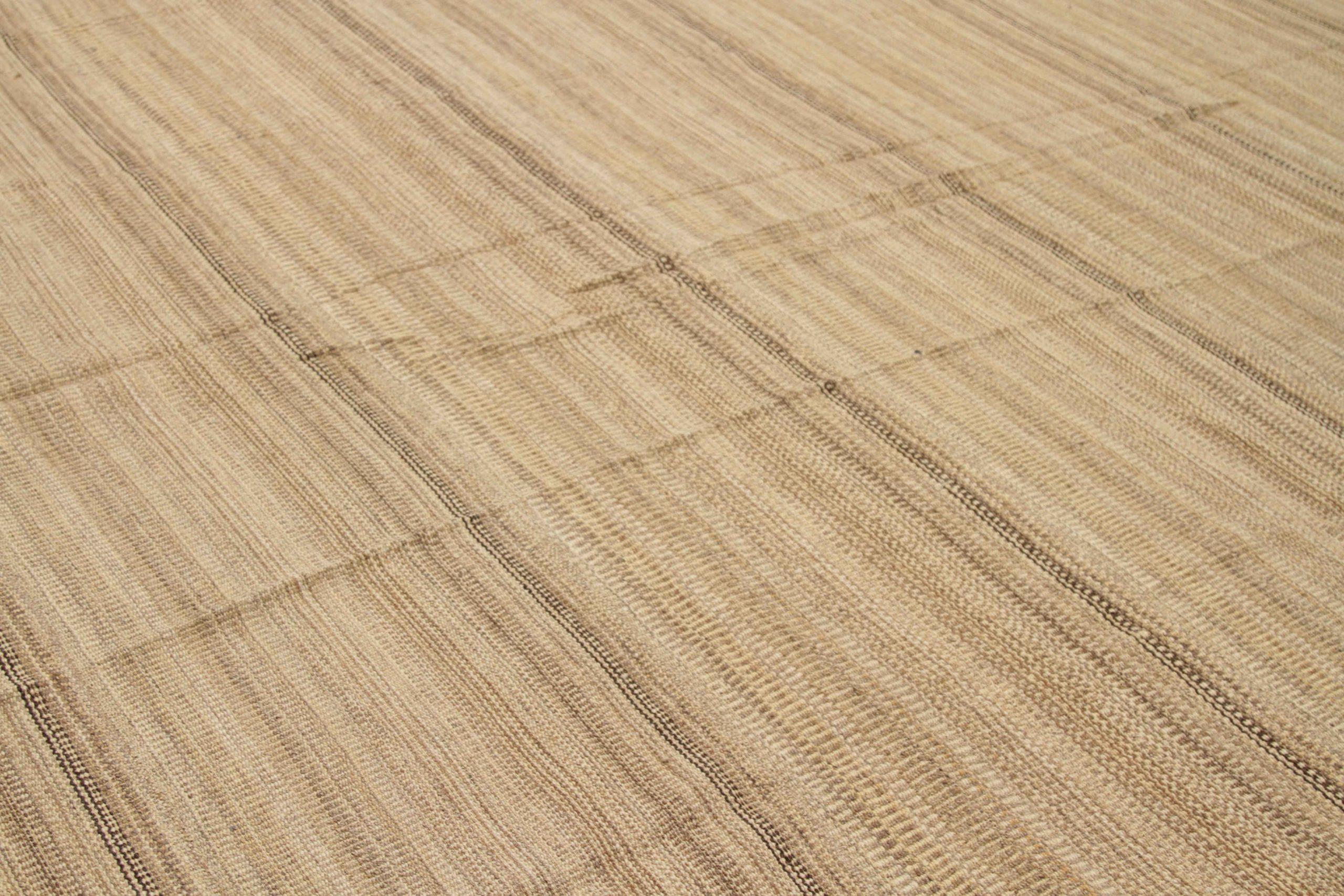 Tappeti persiani Kilim - Lana Marrone Avorio Taupe Design - 88390 In condizioni ottime in vendita a Dallas, TX