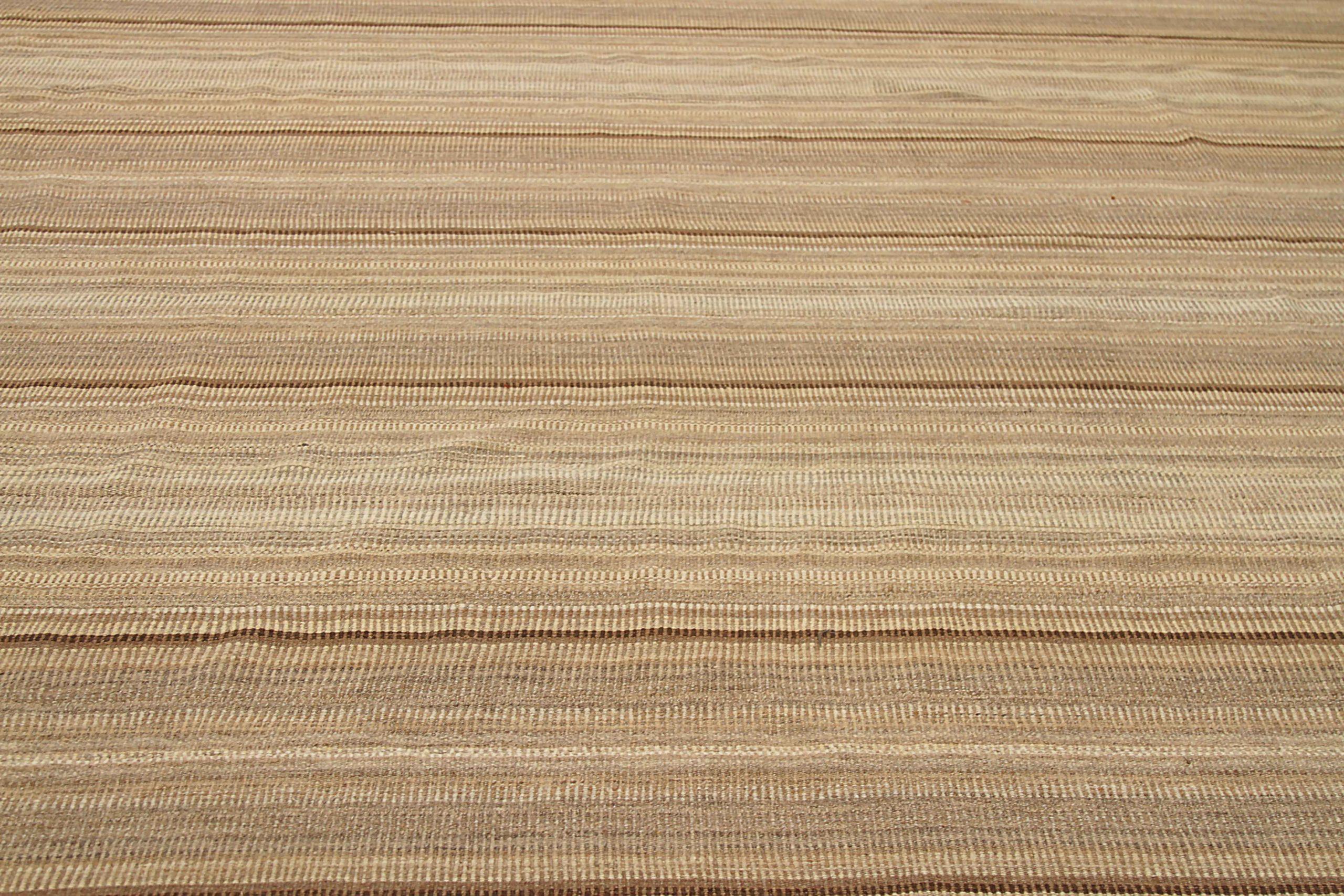 Tappeti persiani Kilim - Lana Marrone Avorio Taupe Design - 88681 In condizioni ottime in vendita a Dallas, TX