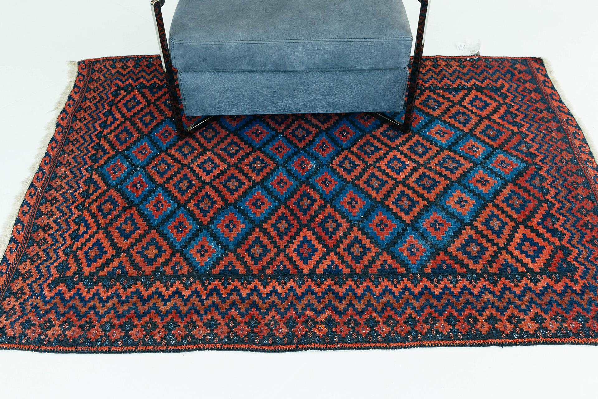 Wool Persian Kilim Kordi Design Flat Weave Rug 55403 For Sale