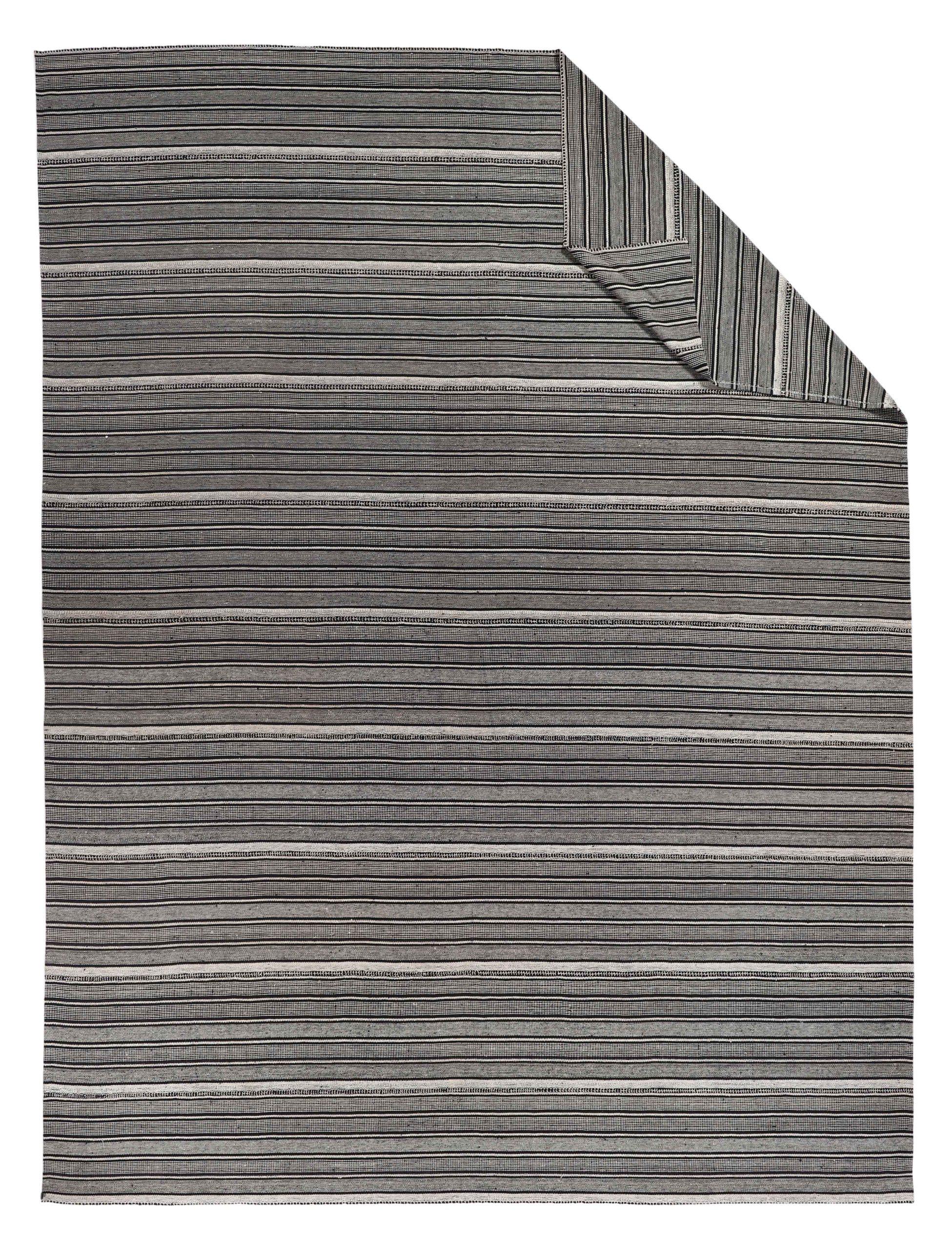 Persischer Kelim-Teppich in Übergröße Circa 1990 - Wolle Grau Elfenbein Design - 88981 (Asiatisch) im Angebot