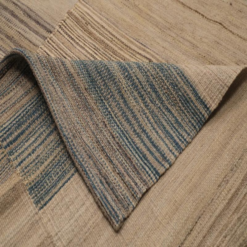 Persische Kilim Over Size Teppich - Wolle Blau Braun Elfenbein Design - 98406 (Moderne) im Angebot