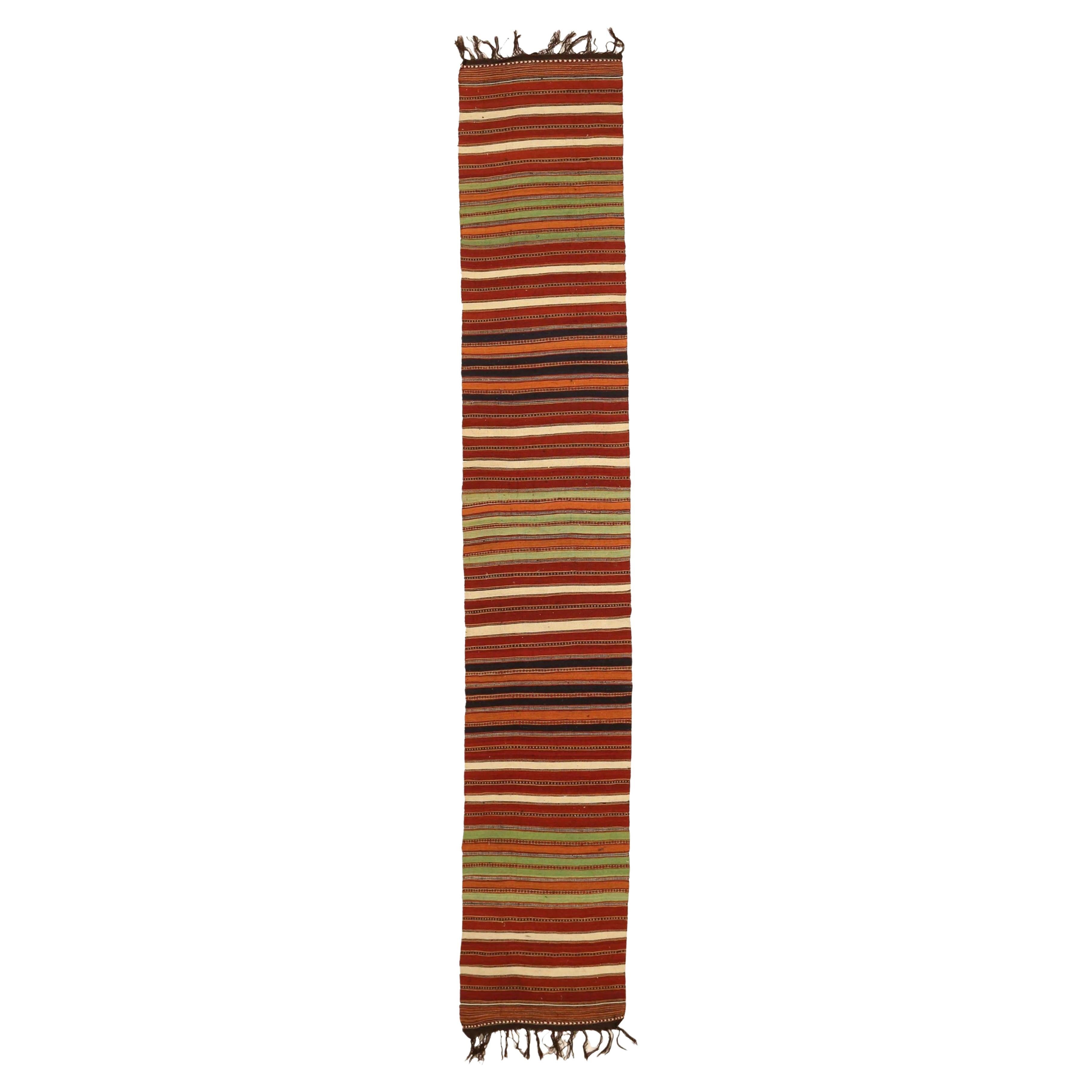 Persian Kilim Runner Rug - 65131 For Sale