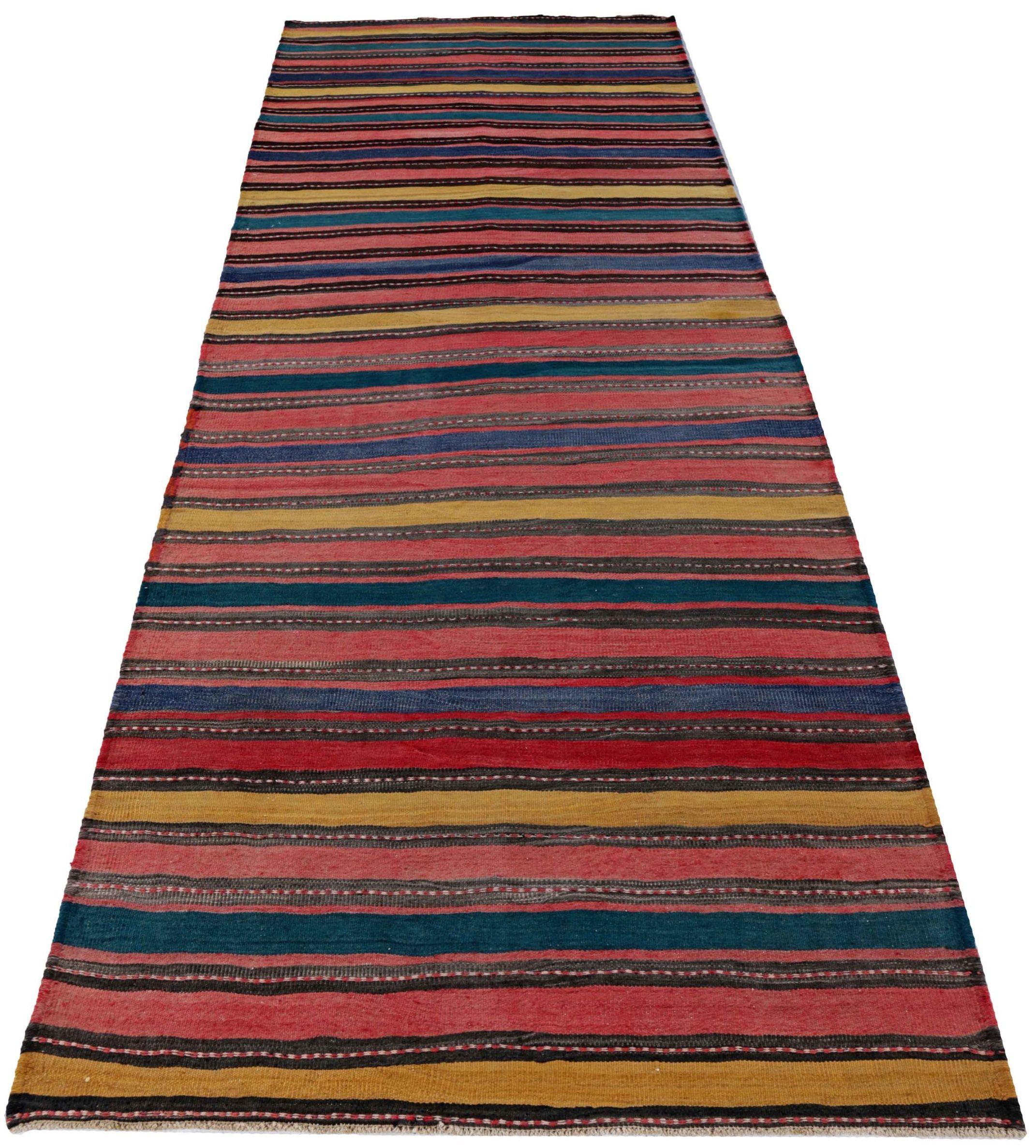 Discover the elegance of Persian Kilim featuring Runner Rug in Circa 1880. Designed with Wool and BluePinkYellow, this exclusive design is perfect for enhancing your space.