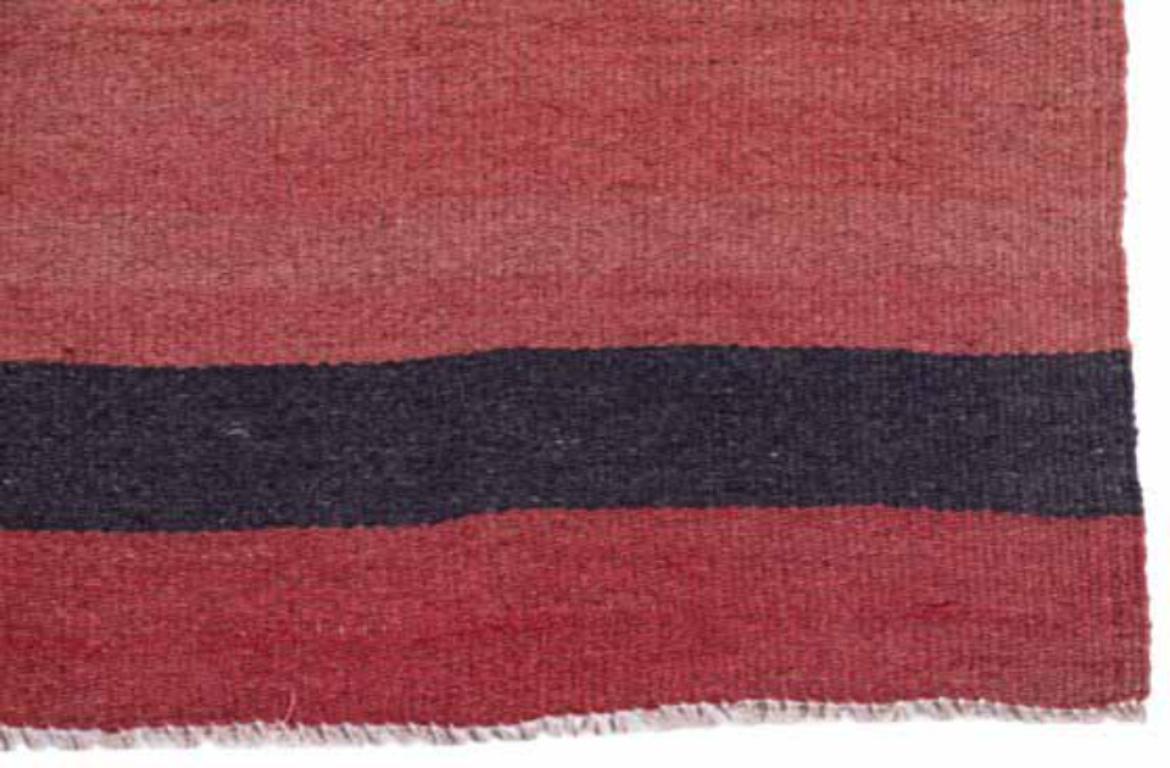 Alfombra Persa Kilim Circa 1910 - Lana Diseño Negro Rosa Rojo - 91449 en Excelente estado para la venta en Dallas, TX