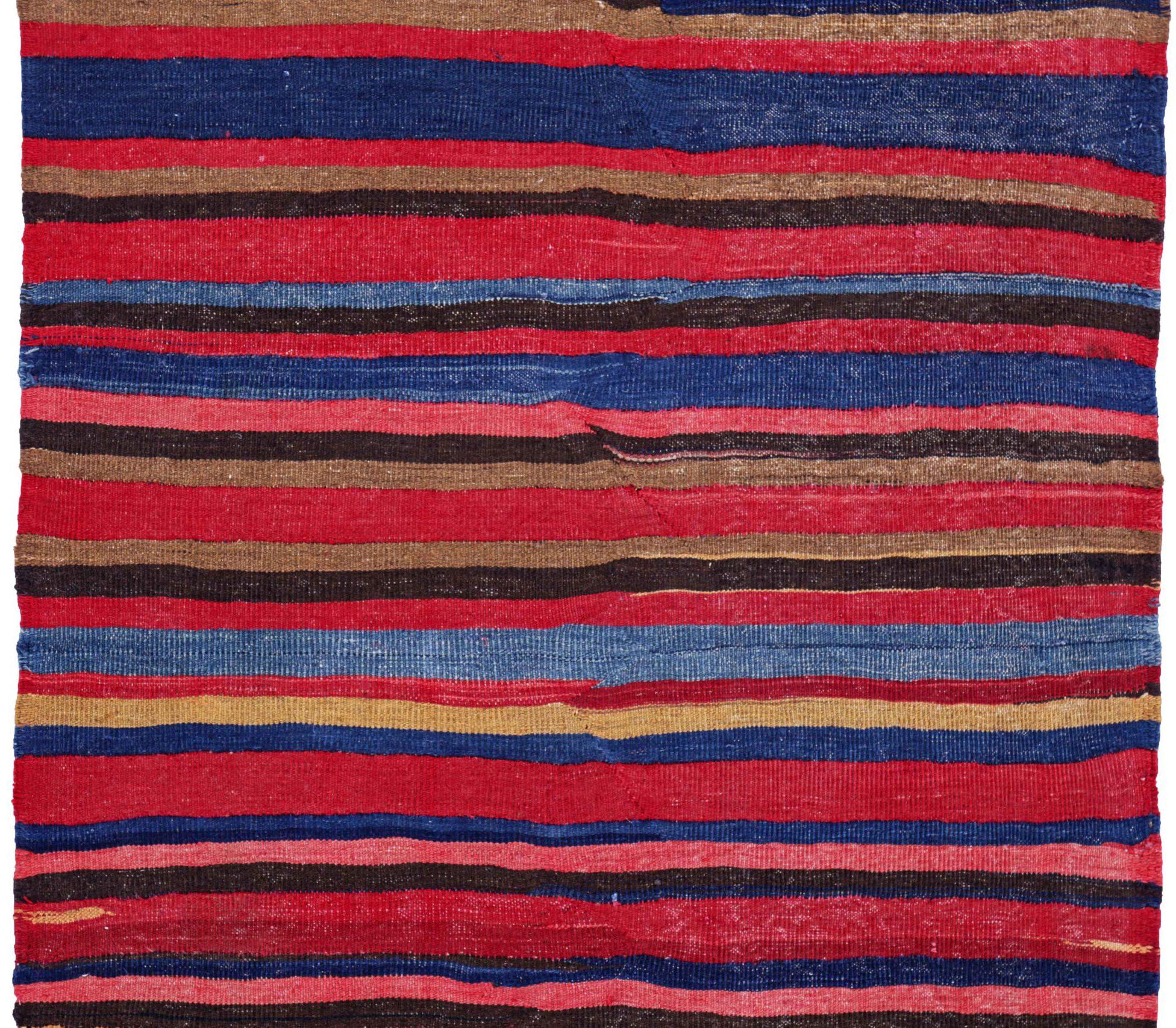 Asiatico Tappeto persiano Rug & Kilim Circa 1910 - Lana Blu Marrone Rosa Rosso Giallo - 91126 in vendita