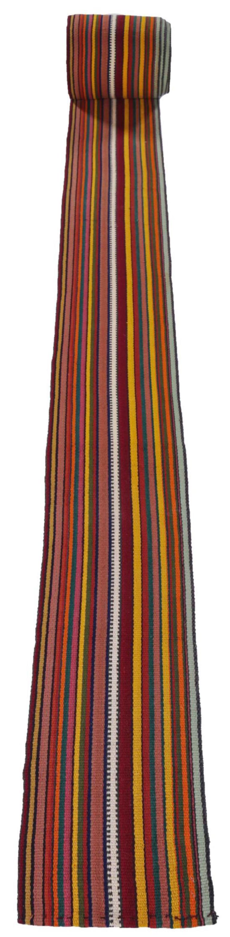 Discover the elegance of Persian Kilim featuring Runner Rug in Circa 1910. Designed with Wool and BlueGreenOrangePinkRedYellow, this exclusive design is perfect for enhancing your space.