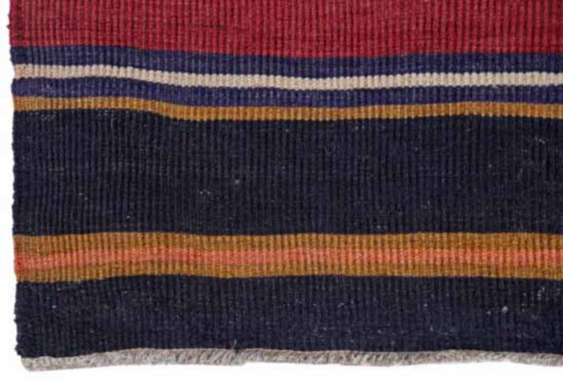Persischer Kelim-Läufer Circa 1910 - Wolle Blau Grün Orange Rot Design - 91447 im Zustand „Hervorragend“ im Angebot in Dallas, TX